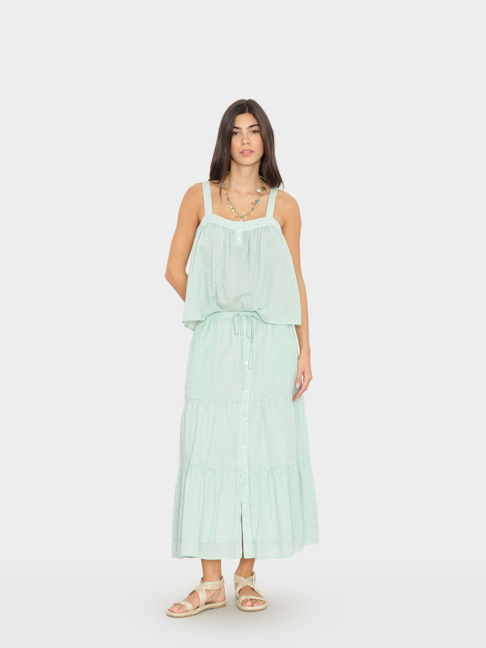 X2603 Skirt Fresh Mint Stripe Mckenna Skirt Fresh Mint Stripe Mckenna Skirt
