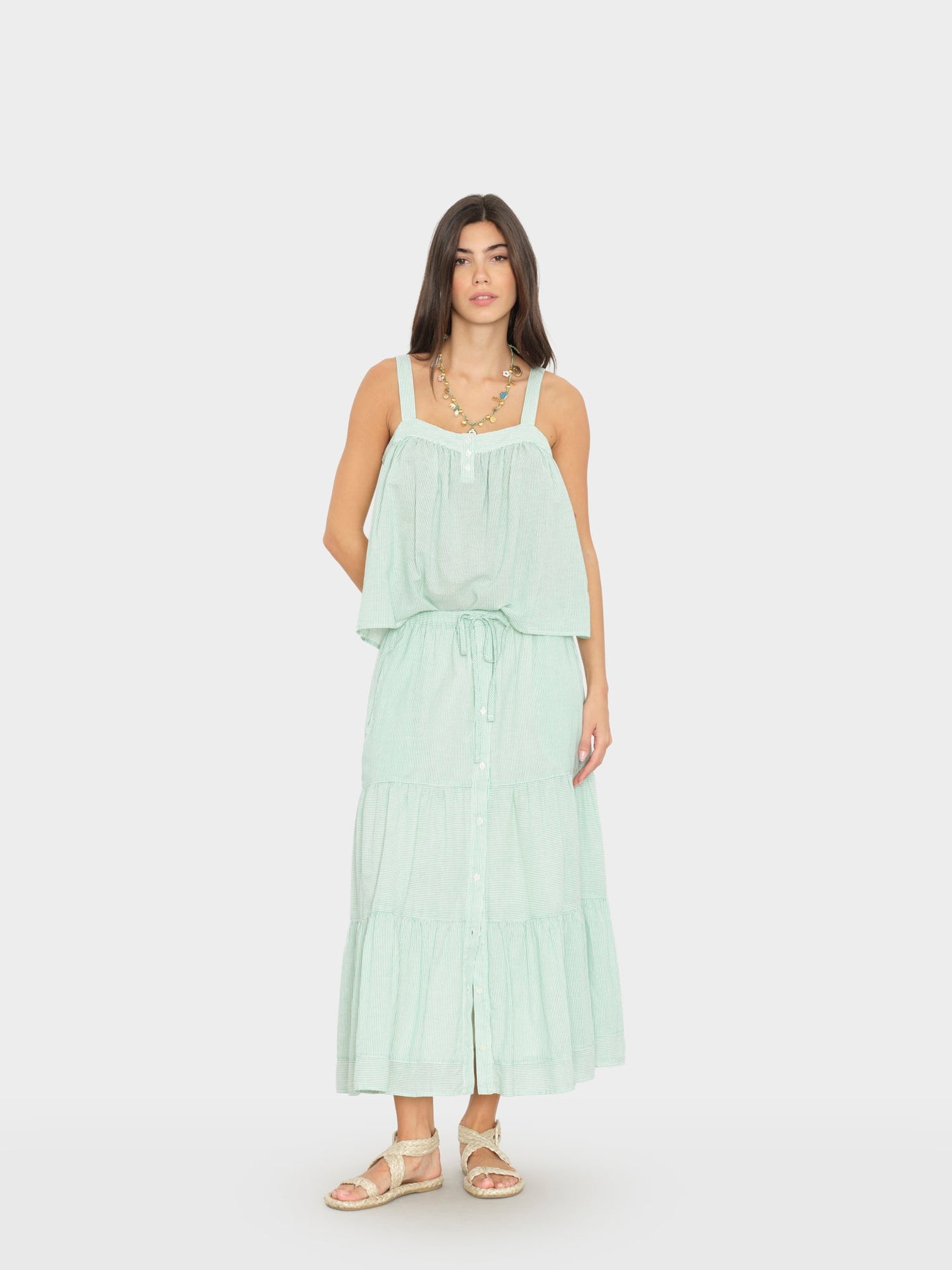 X2603 Skirt Fresh Mint Stripe Mckenna Skirt Fresh Mint Stripe Mckenna Skirt