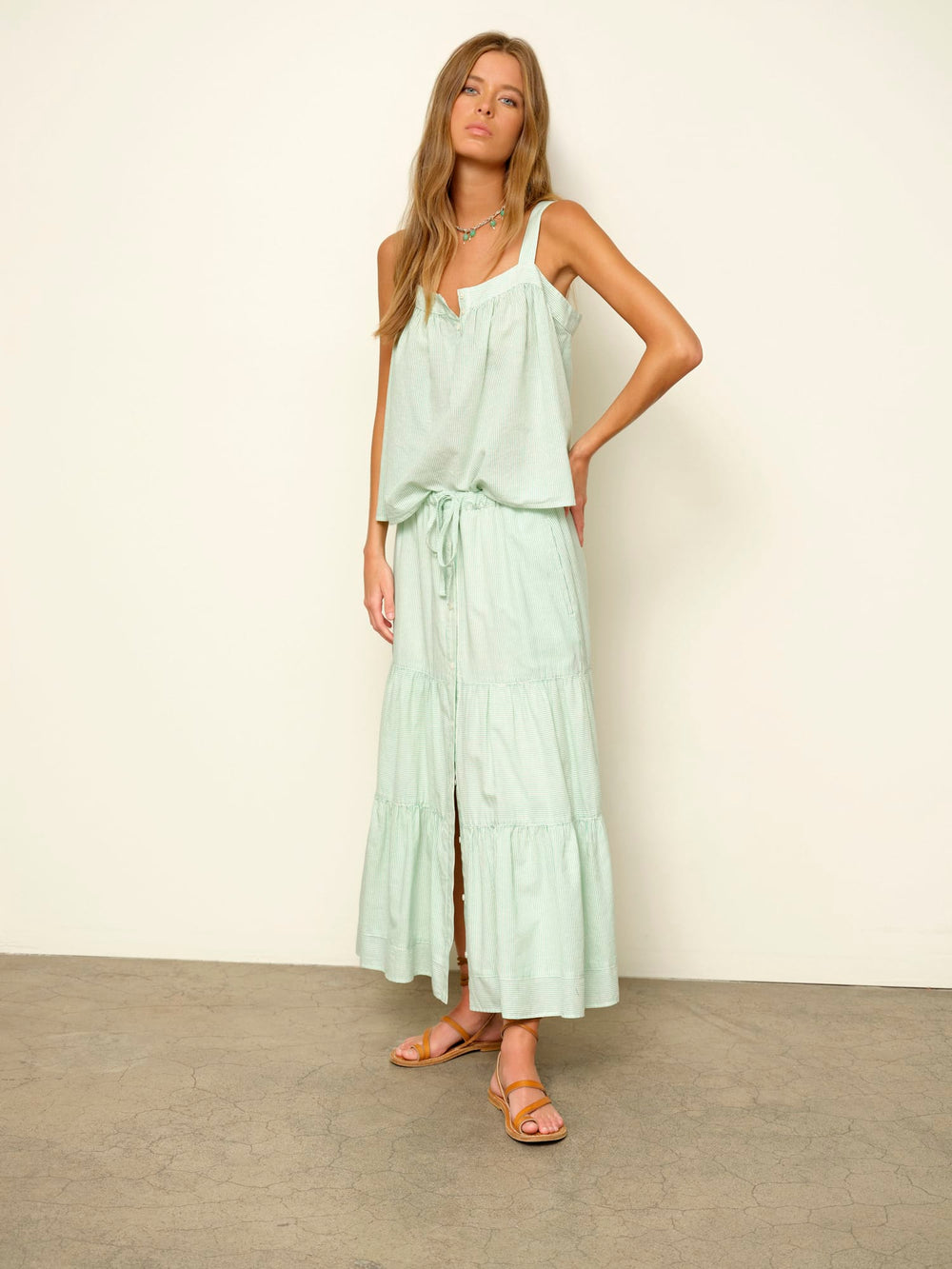 X2603 Skirt Fresh Mint Stripe Mckenna Skirt Fresh Mint Stripe Mckenna Skirt