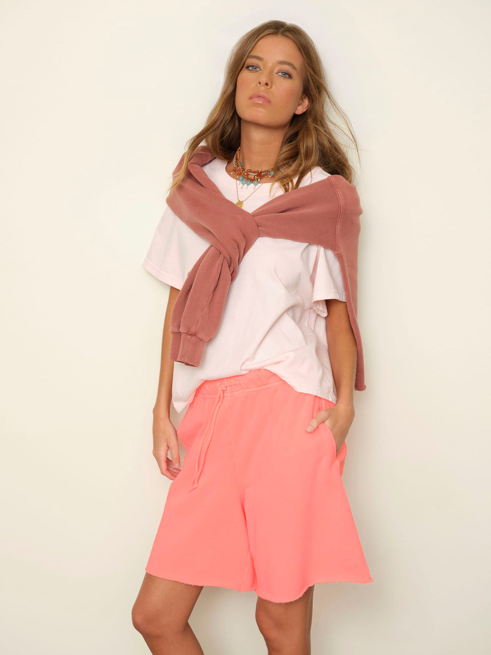 X2603 Sweatshort Peach Glow Rocco Terry Sweatshort Peach Glow Rocco Terry Sweatshort