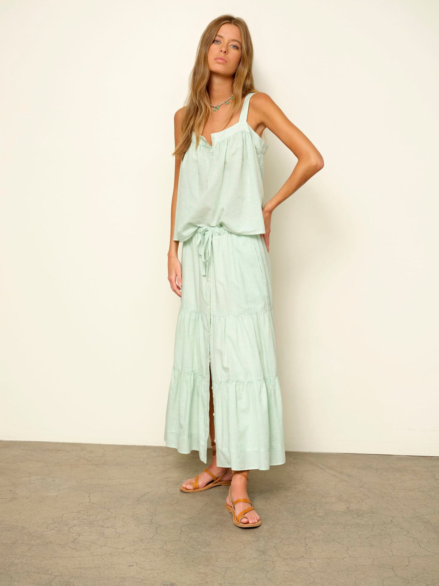 X2603 Top Fresh Mint Stripe Maryn Top Fresh Mint Stripe Maryn Top