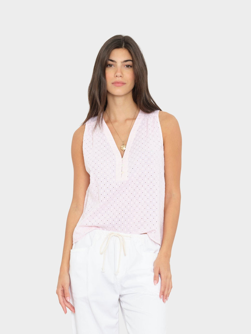 X2603 Top Pale Rose Miki Embroidered Top Pale Rose Miki Embroidered Top