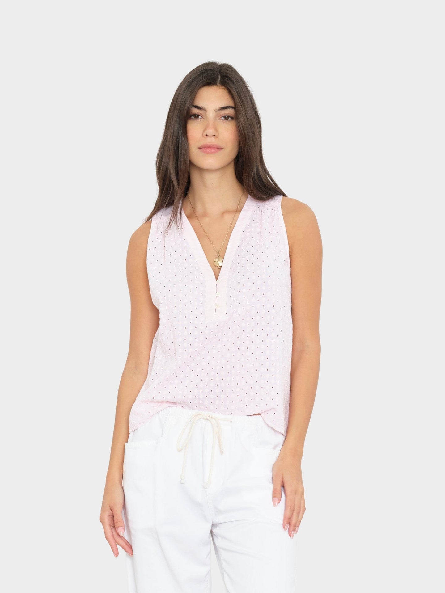 X2603 Top Pale Rose Miki Embroidered Top Pale Rose Miki Embroidered Top
