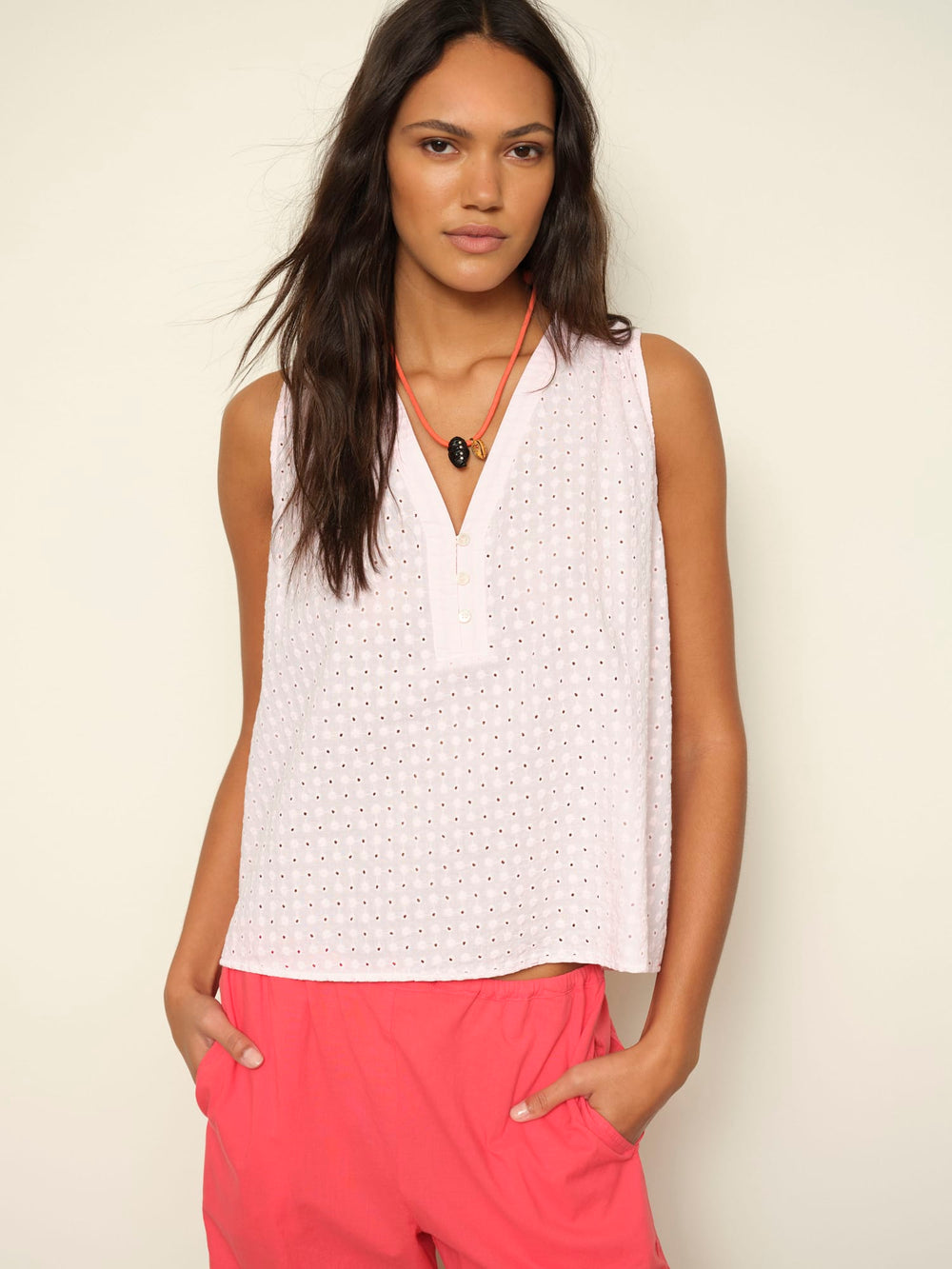 X2603 Top Pale Rose Miki Embroidered Top Pale Rose Miki Embroidered Top