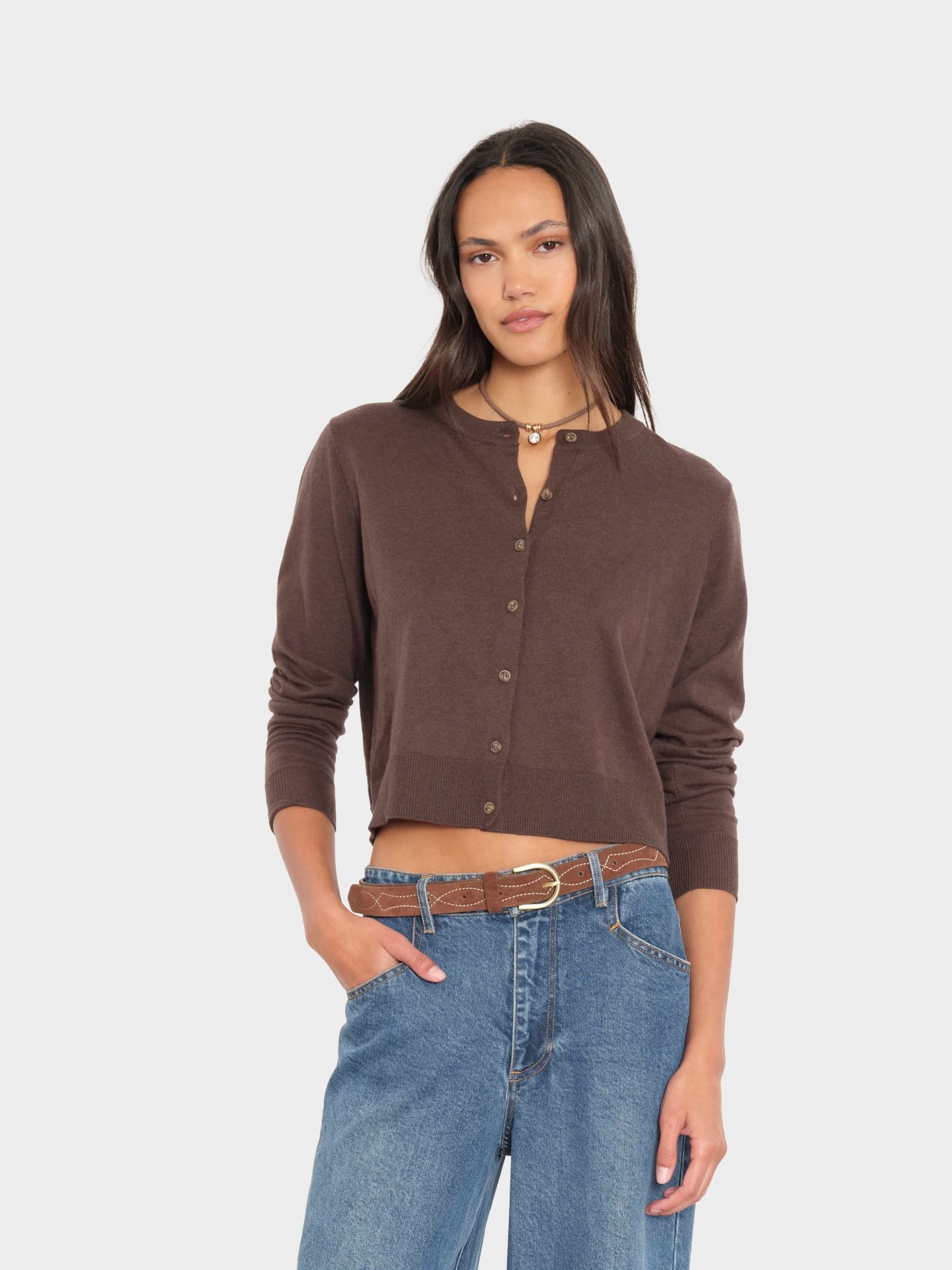 X2606 Sweater Brazil Nut Calder Cardigan Brazil Nut Calder Cardigan