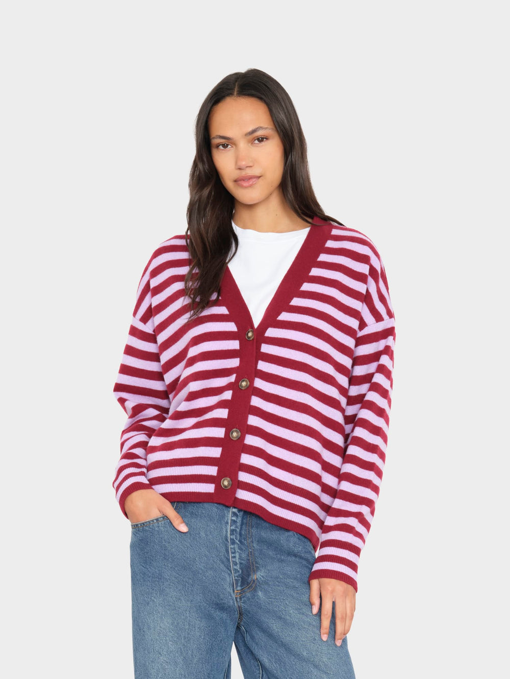 X2606 Sweater Garnet Petal Estelle Cardigan Garnet Petal Estelle Cardigan