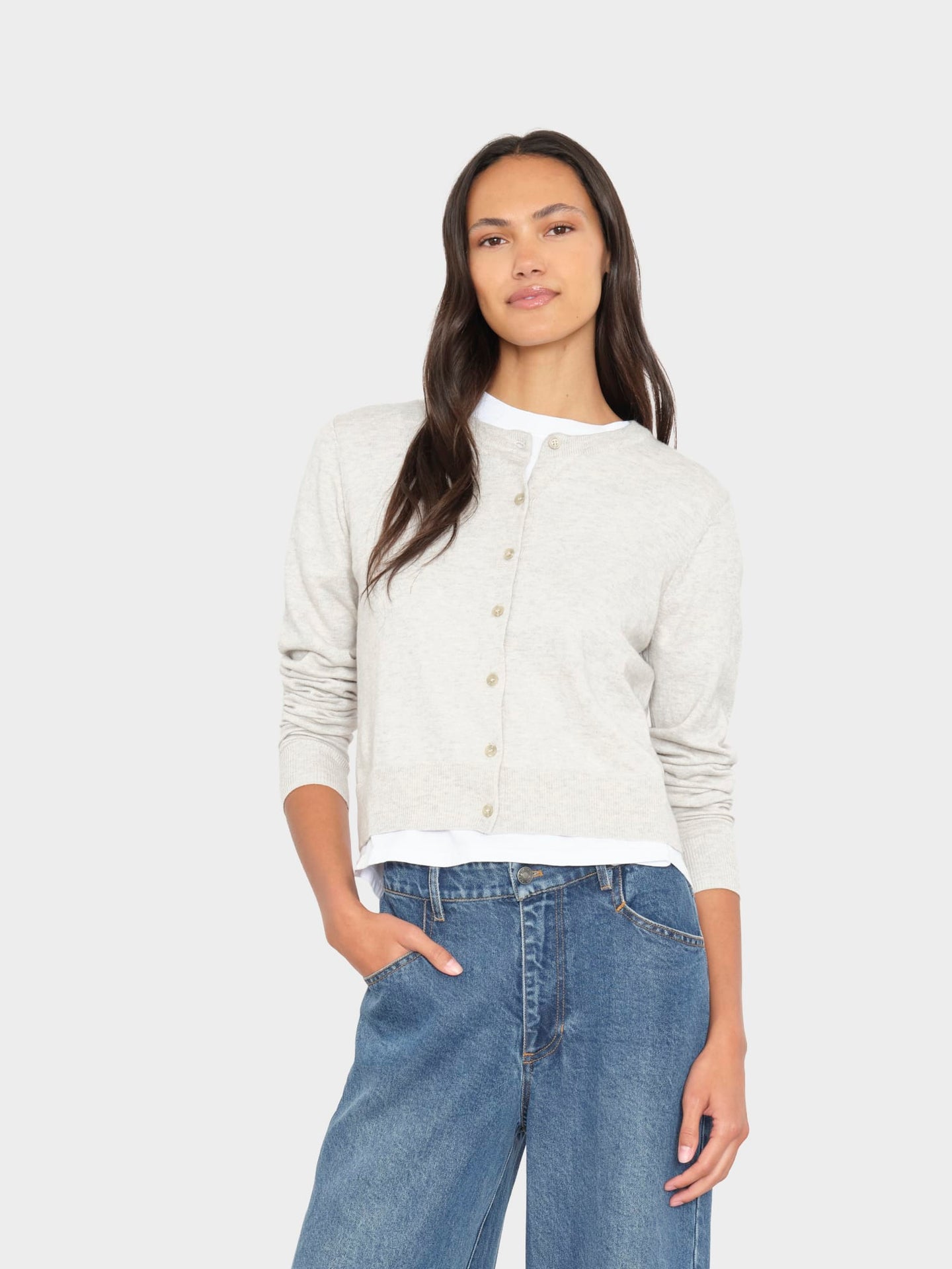 X2606 Sweater Silver Smoke Calder Cardigan Silver Smoke Calder Cardigan