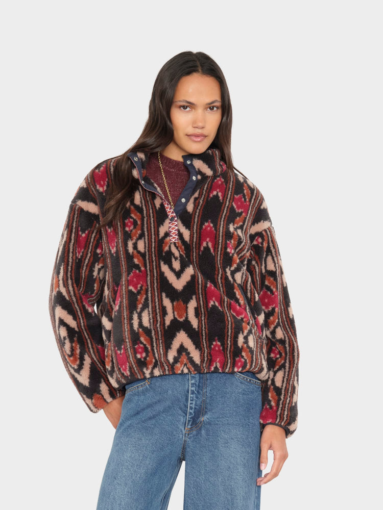 X2607 Sweater Black Ikat Ridge Pullover Black Ikat Ridge Pullover
