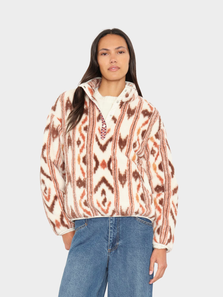 X2607 Sweater Ivory Ikat Ridge Pullover Ivory Ikat Ridge Pullover