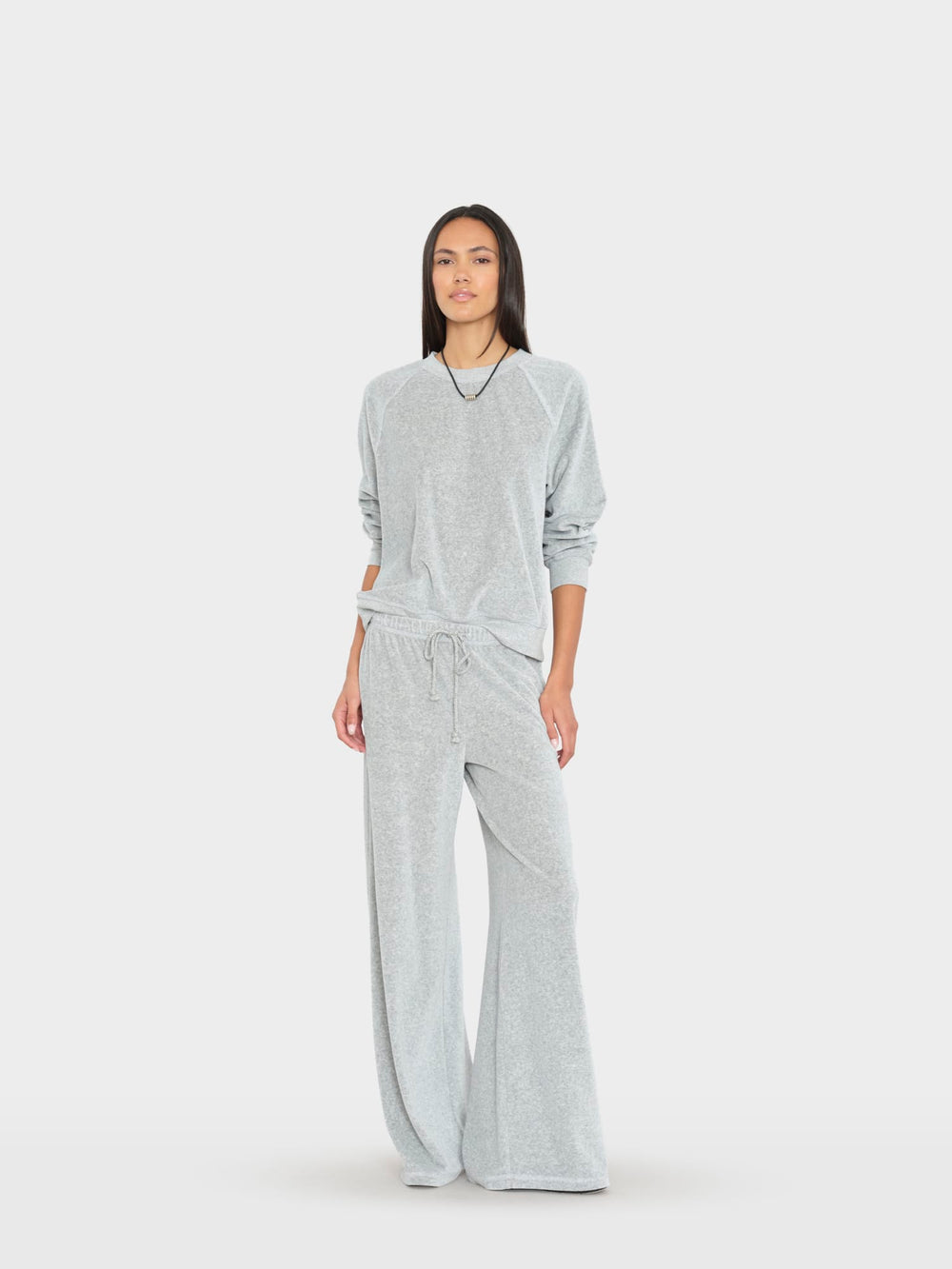 X2607 Sweatpant Heather Grey Manon Velour Pant Heather Grey Manon Velour Pant