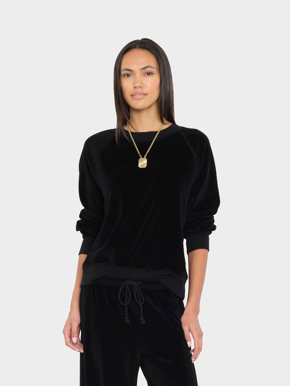 X2607 Sweatshirt Black Pierre Velour Sweatshirt Black Pierre Velour Sweatshirt