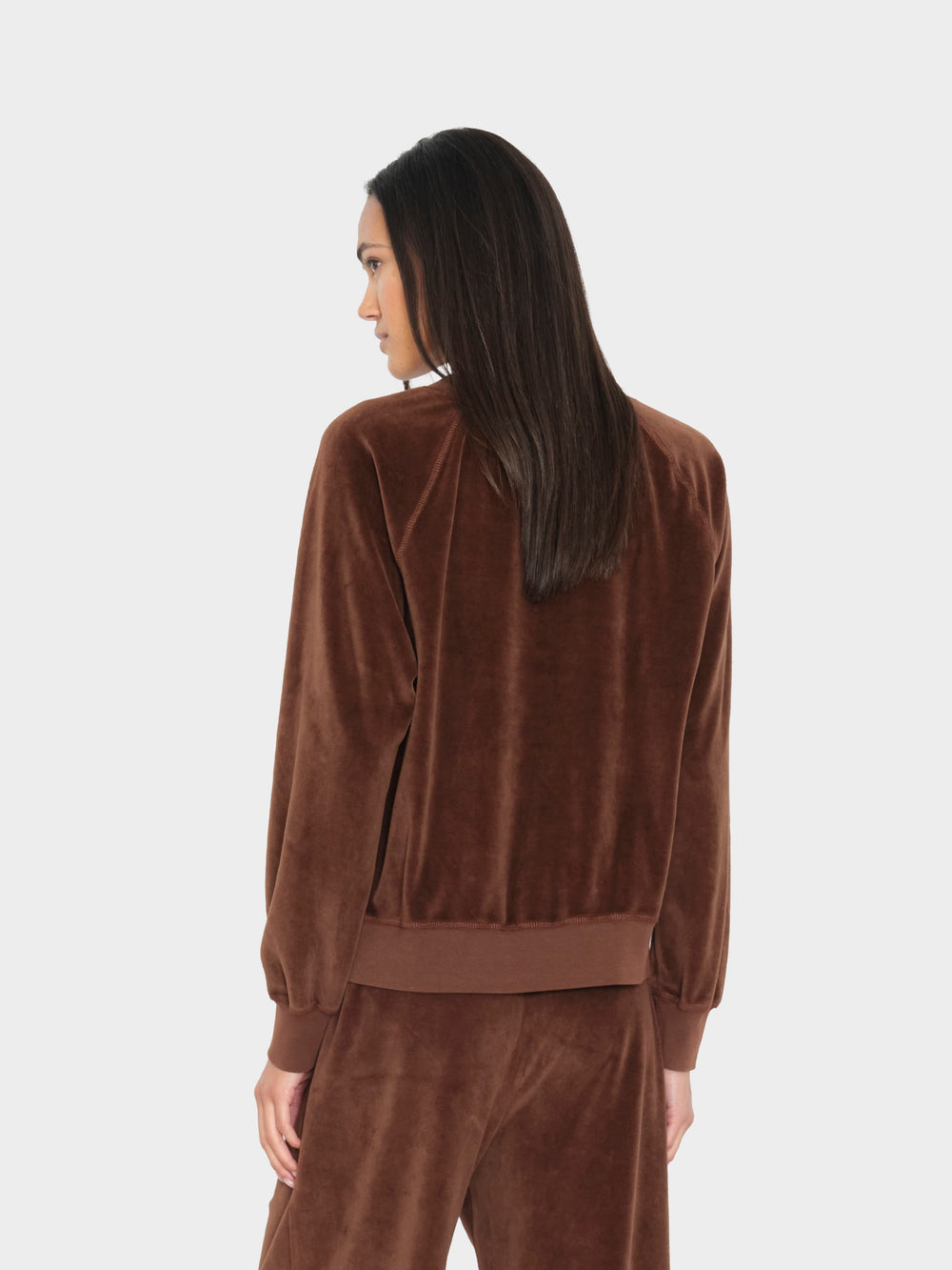 X2607 Sweatshirt Mocha Brown Pierre Velour Sweatshirt Mocha Brown Pierre Velour Sweatshirt