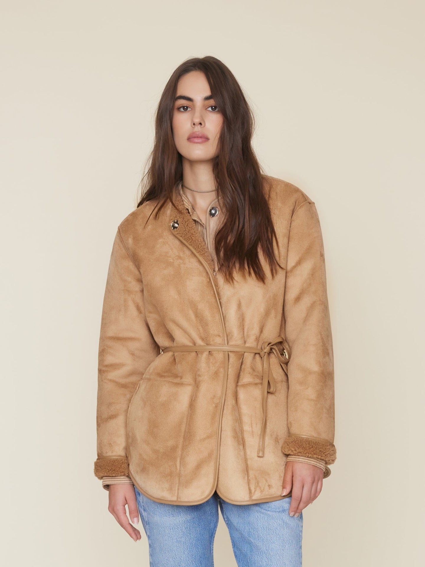 Xirena Coat Driftwood Sinclair Suede Coat
