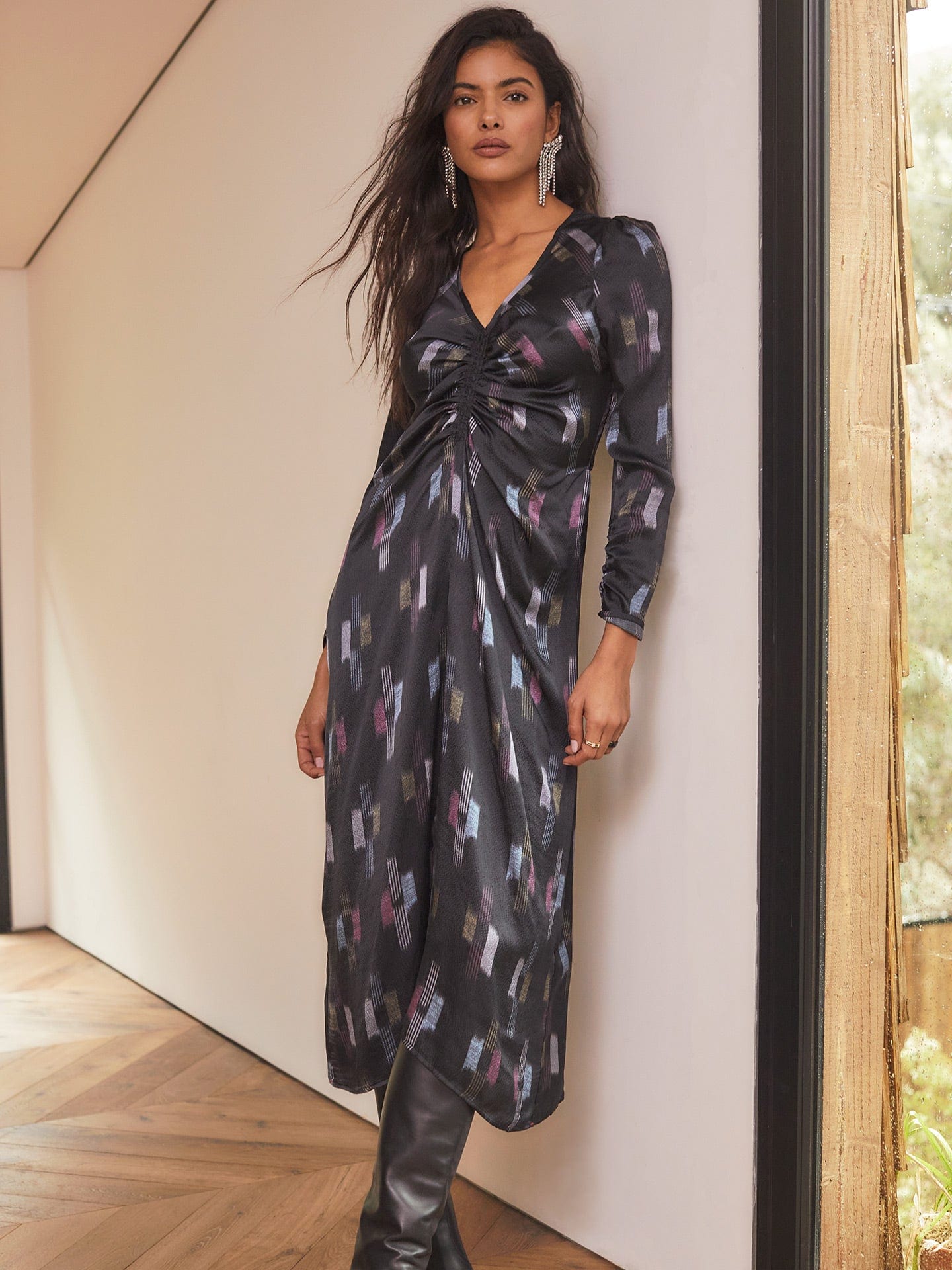 Xirena Dress Black Ikat Odessa Dress