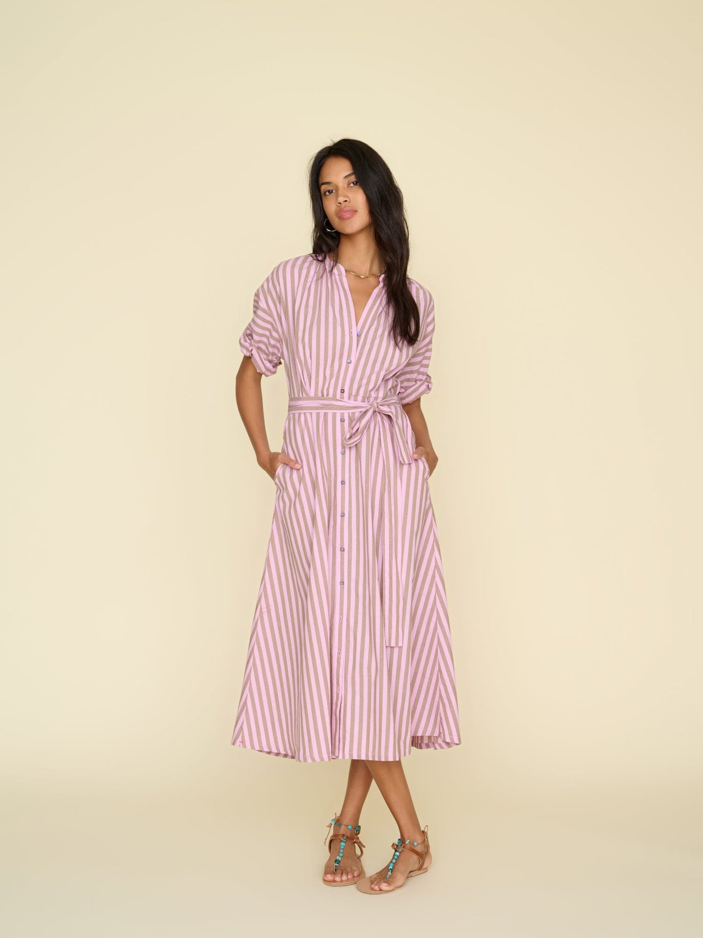 Xirena Dress Fig Stripe Liora Dress