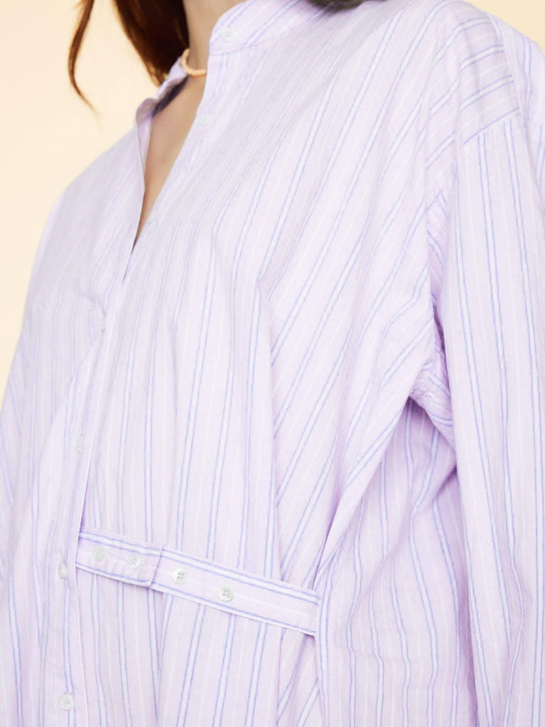 Lilac Striped Shirt Dress