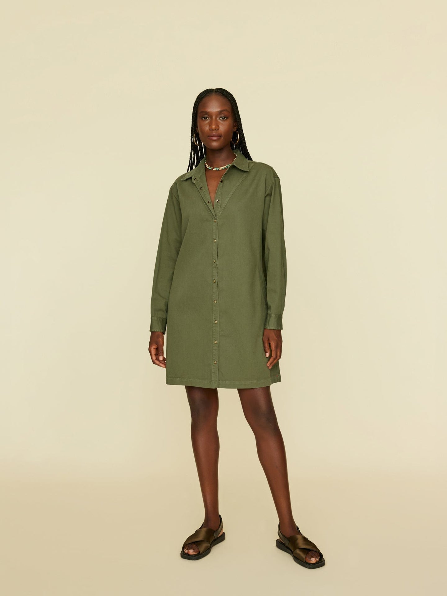 Xirena Dress Vintage Pine Keegan Twill Dress