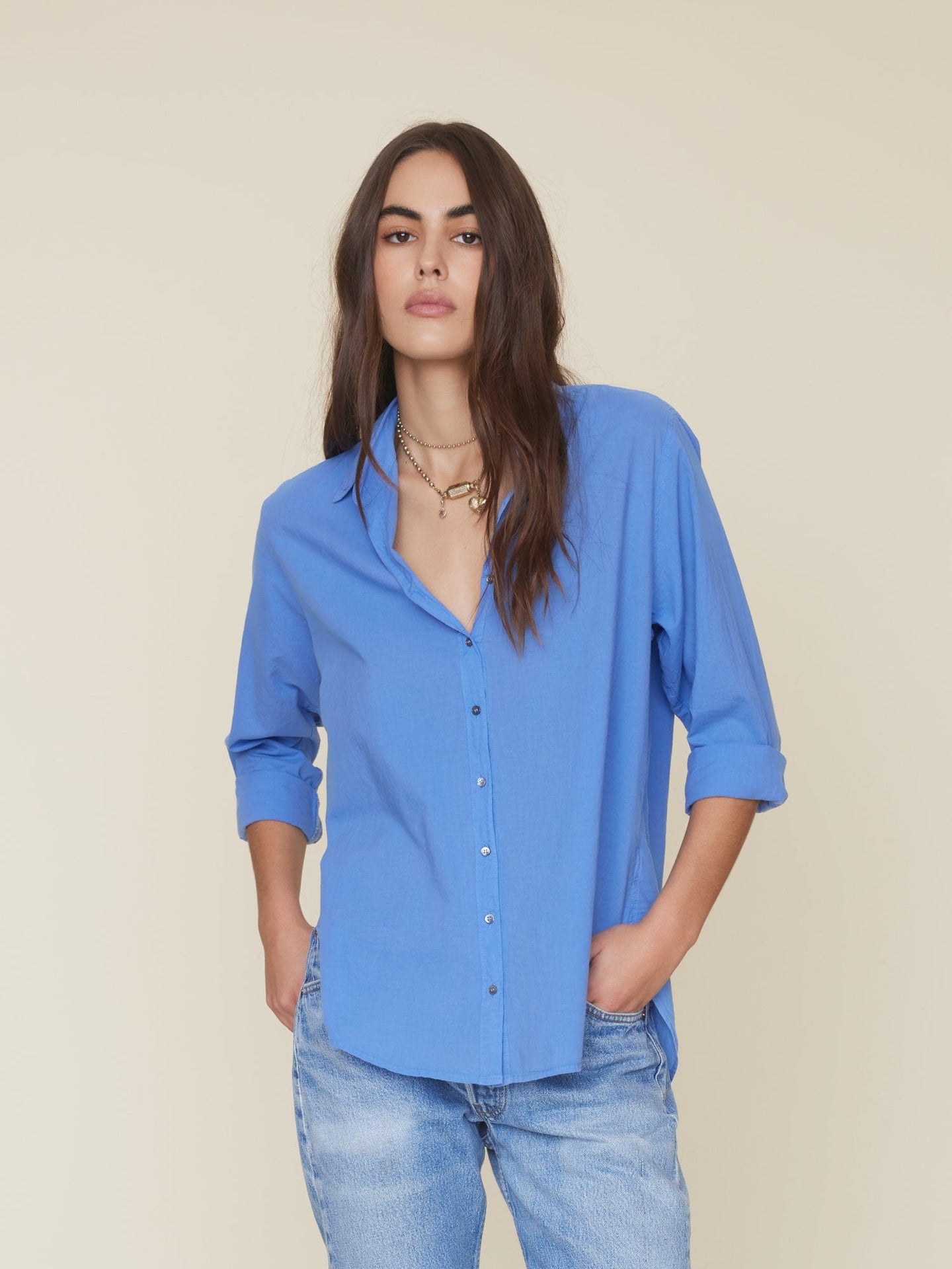 Xirena Shirt All Blue Beau Shirt