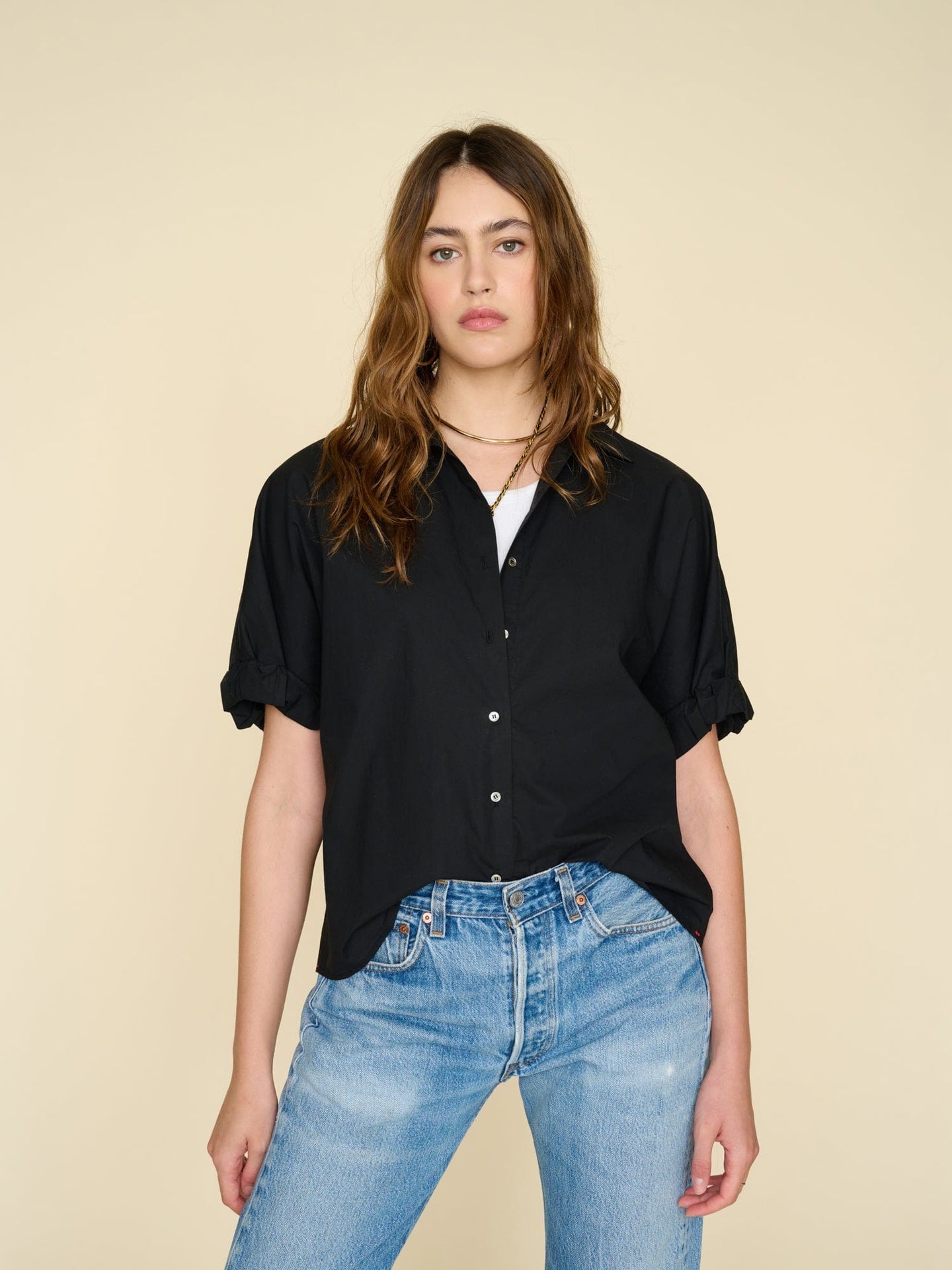 Xirena Shirt Black Teddy Shirt