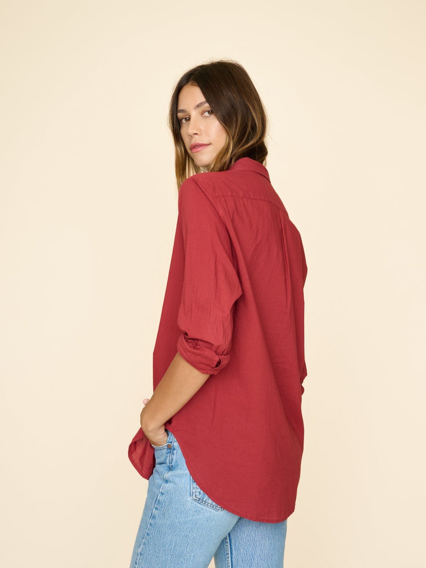Xirena Shirt Brick Red Beau Shirt
