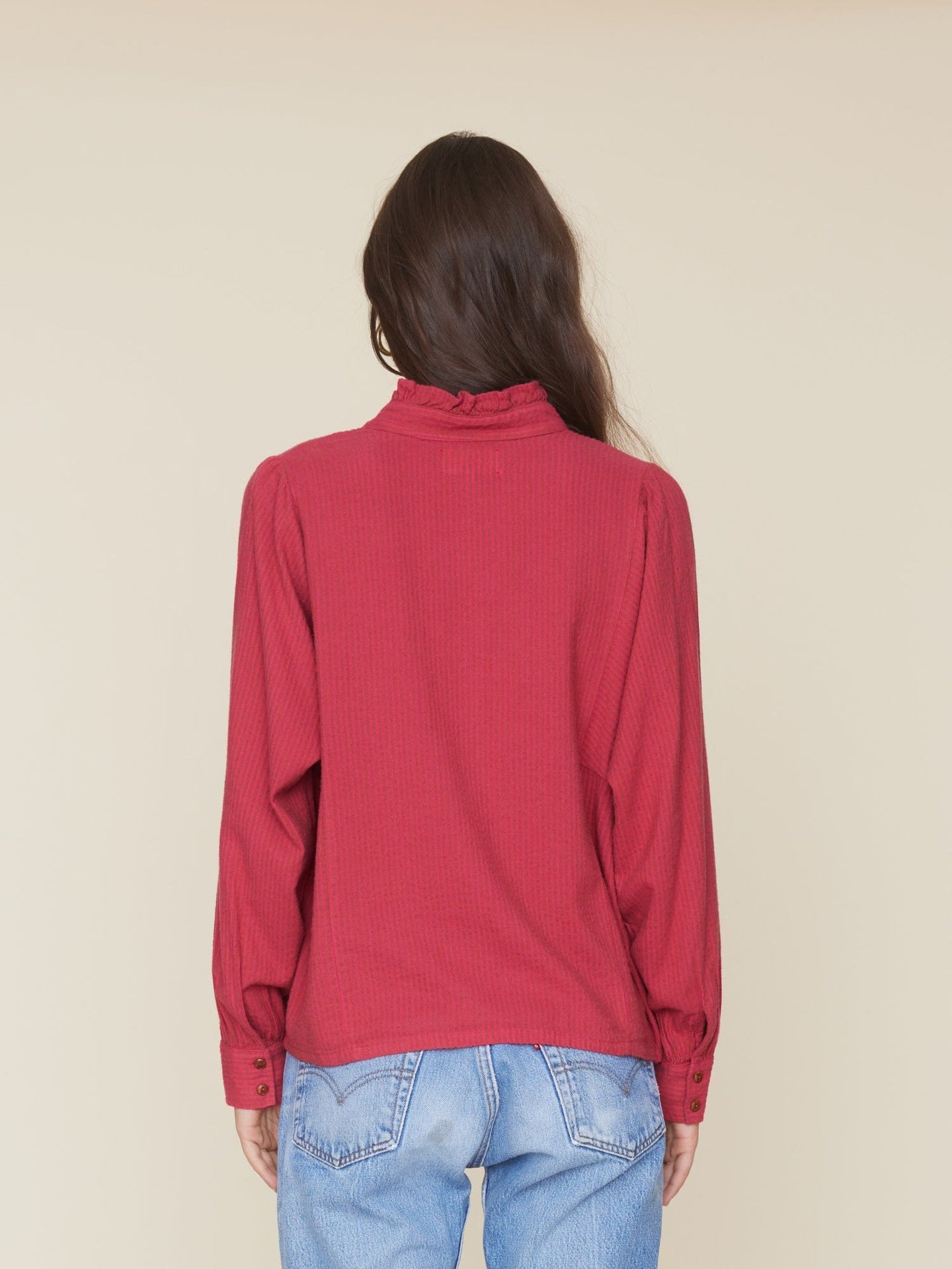 Xirena Shirt Cerise Stripe Serafina Shirt