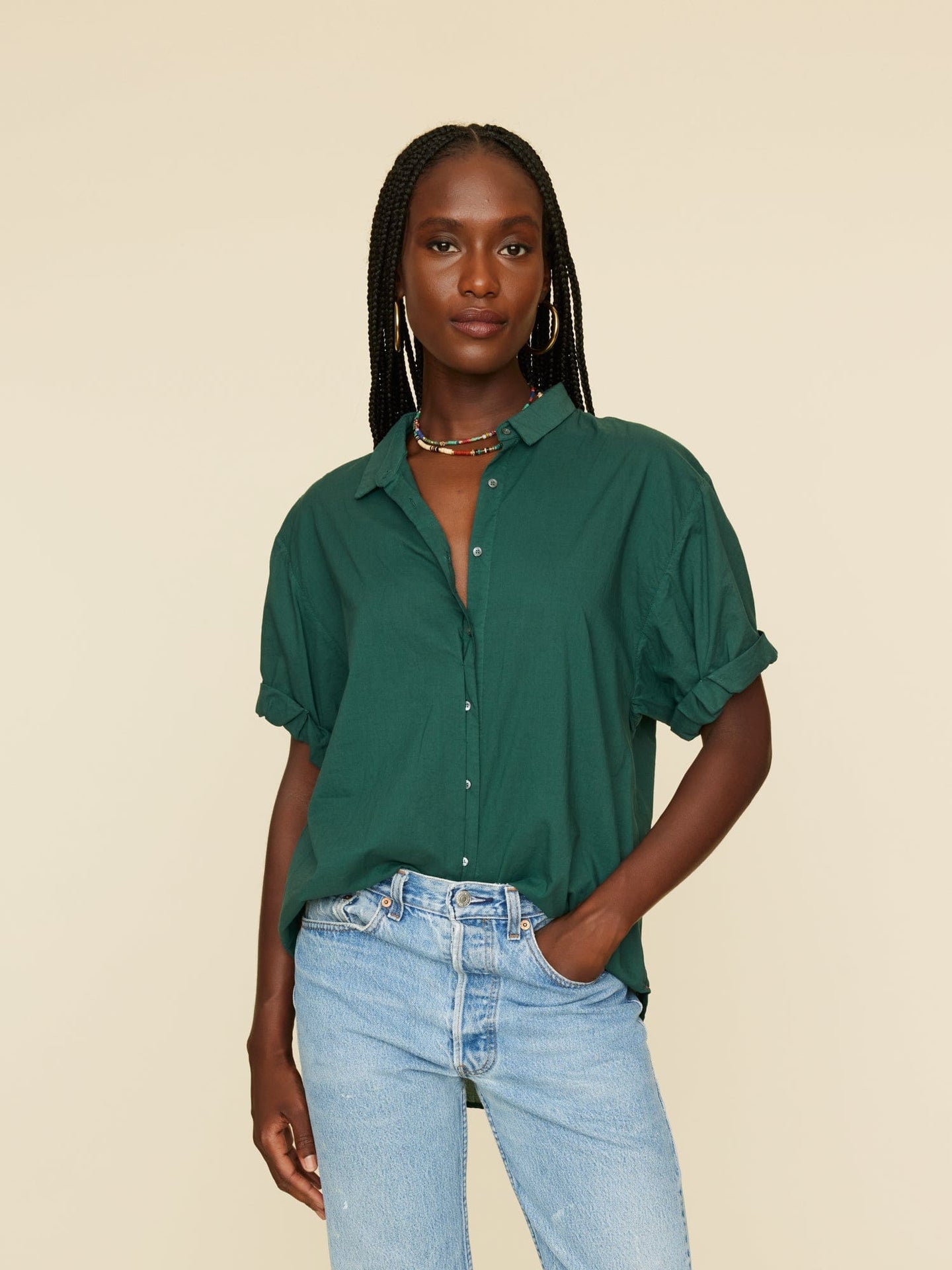 Xirena Shirt Dark Forest Channing Shirt