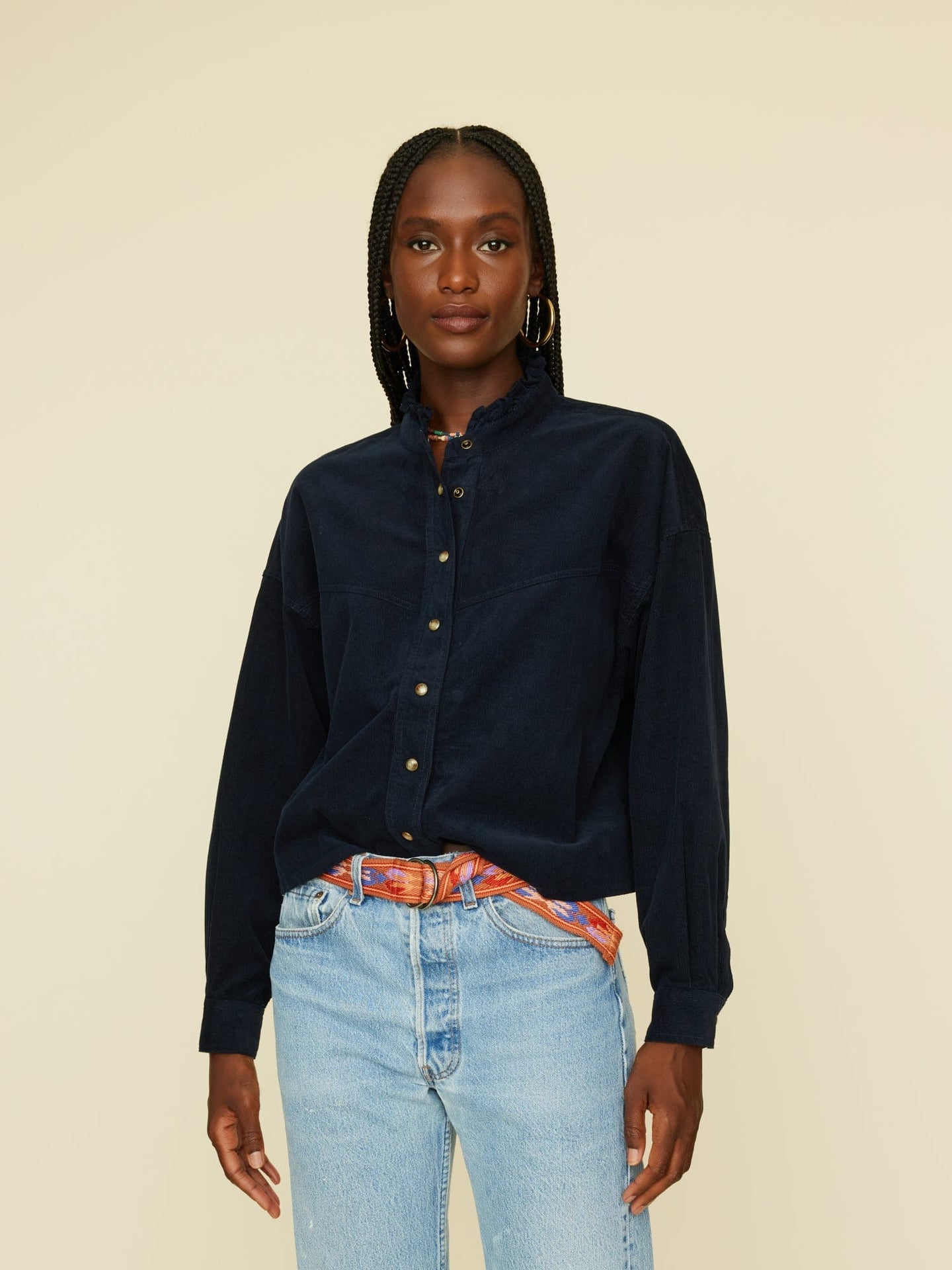 Xirena Shirt Dark Navy Hayes Shirt