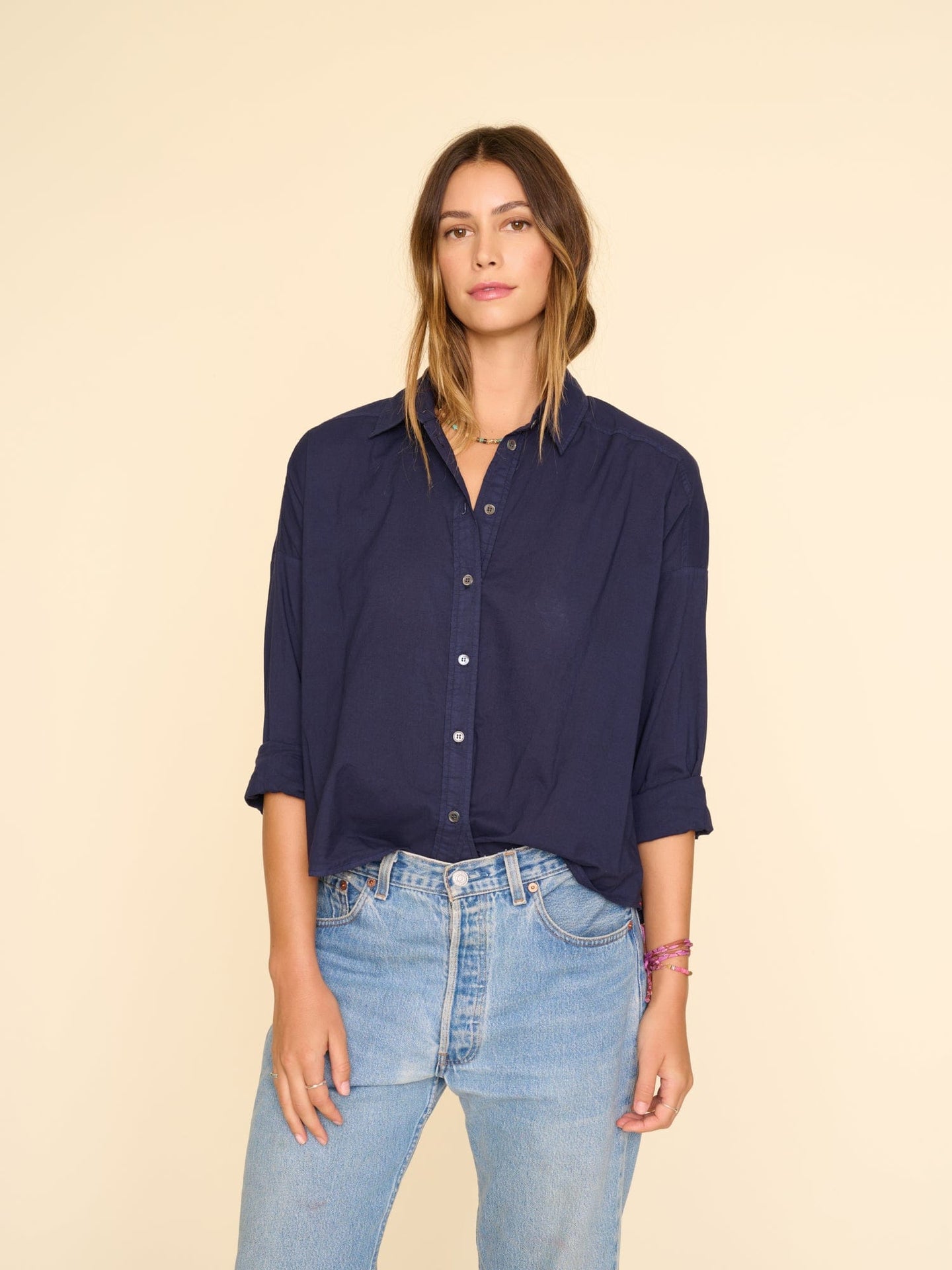 Xirena Shirt Deep Blue Riley Shirt