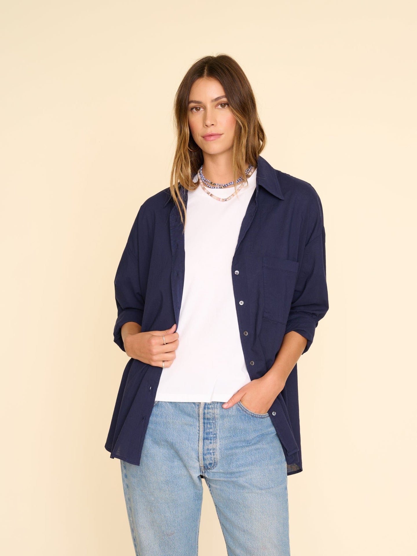 Xirena Shirt Deep Blue Sydney Shirt