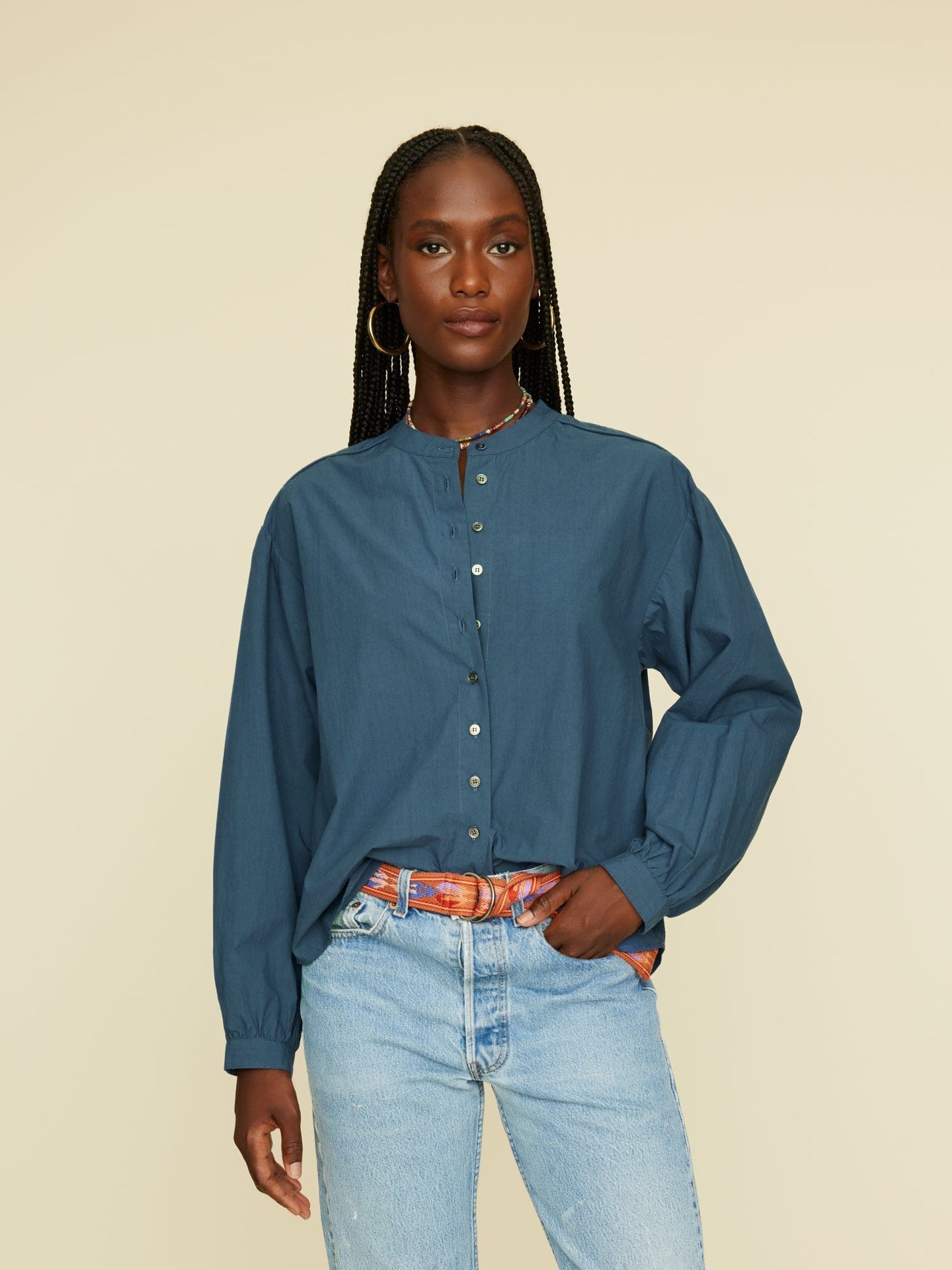 Xirena Shirt Delft Blue Connolly Shirt