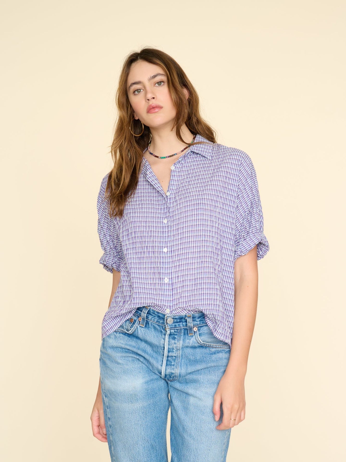 Xirena Shirt Indigo-Go Teddy Shirt