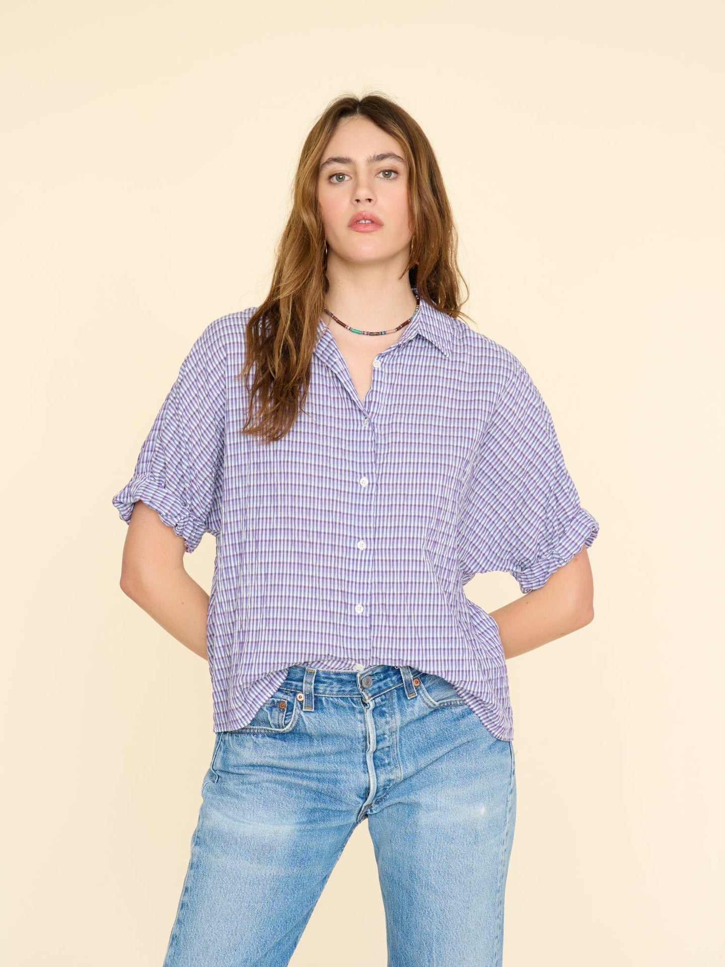 Xirena Shirt Indigo-Go Teddy Shirt