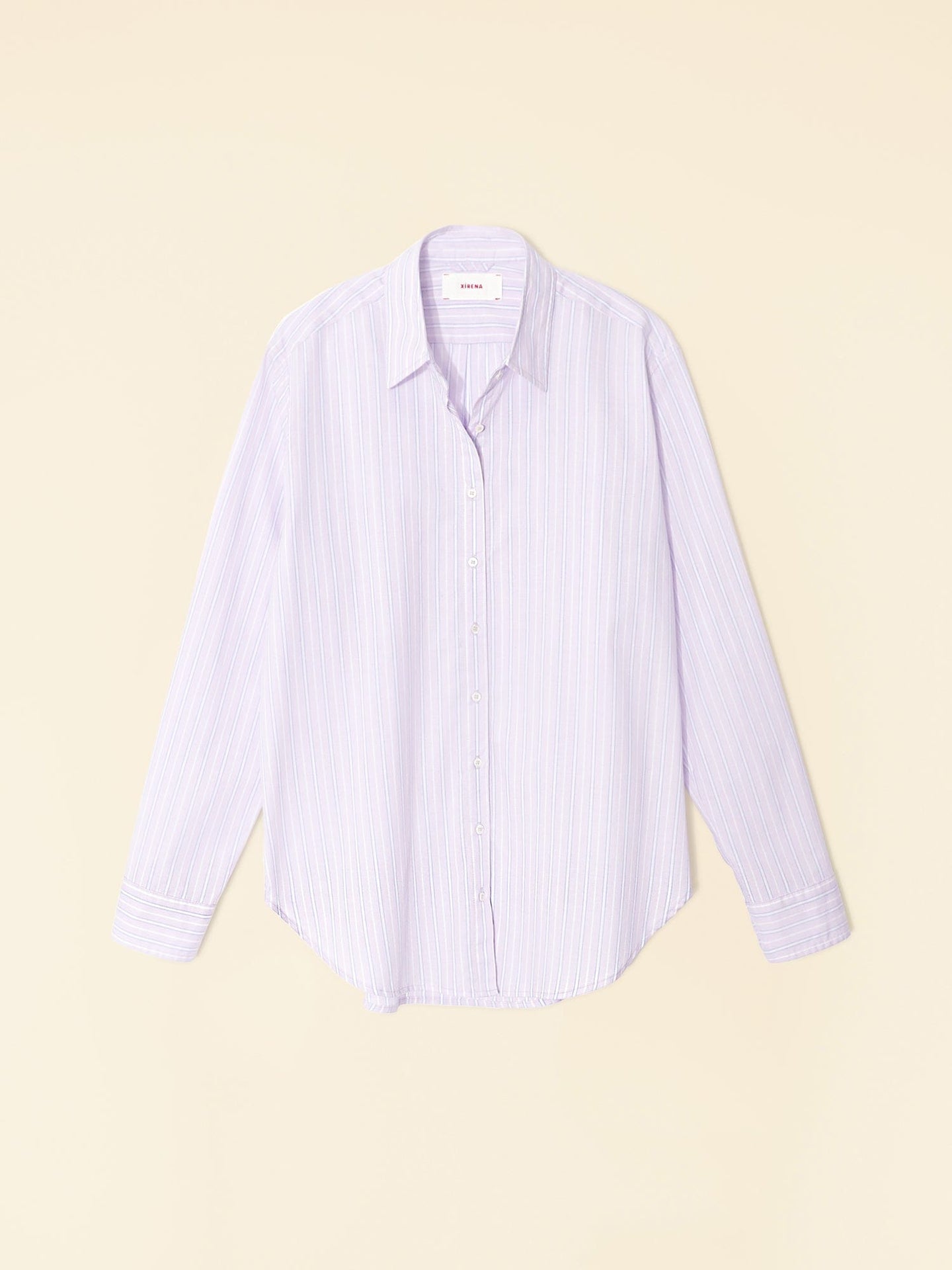 Xirena Shirt Lilac Stripe Beau Shirt