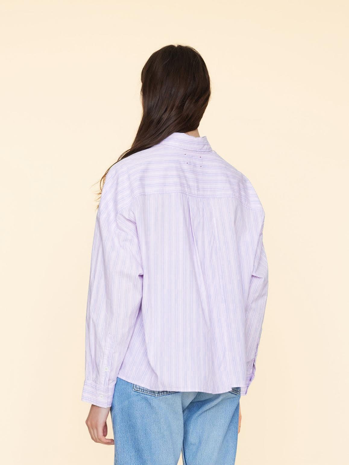 Xirena Shirt Lilac Stripe Riley Shirt