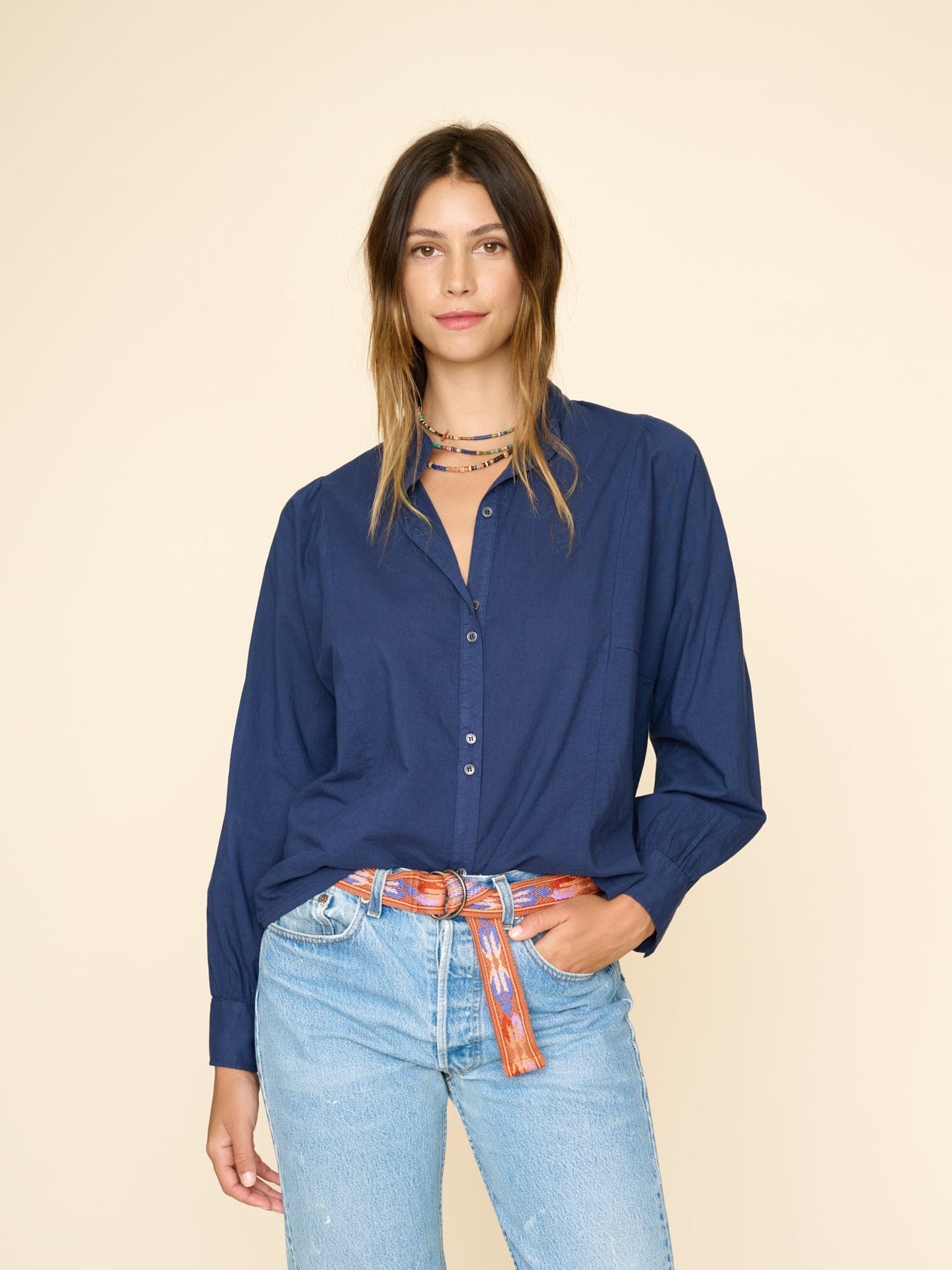 Xirena Shirt Navy Gemma Shirt