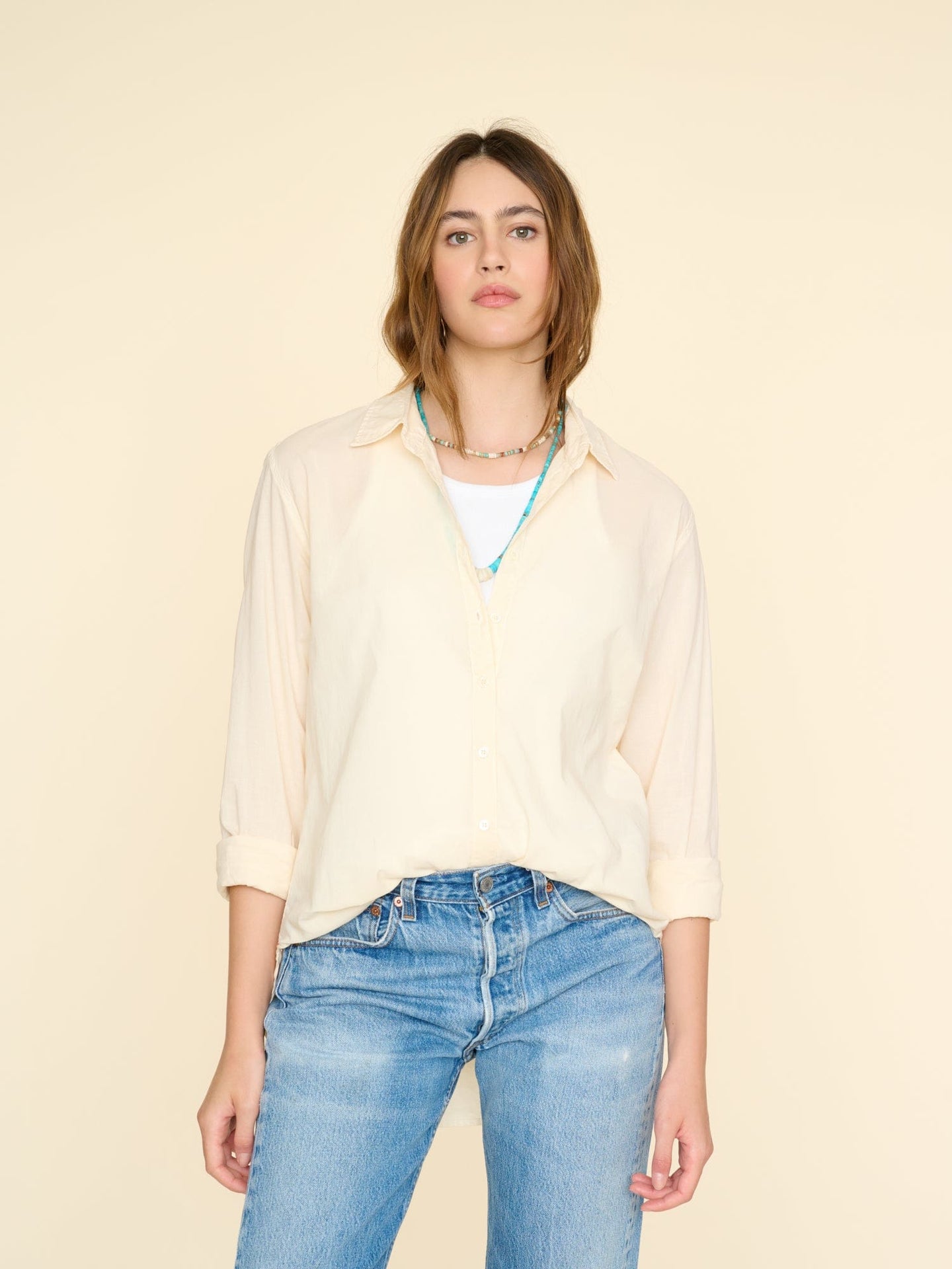 Xirena Shirt Pale Straw Beau Shirt
