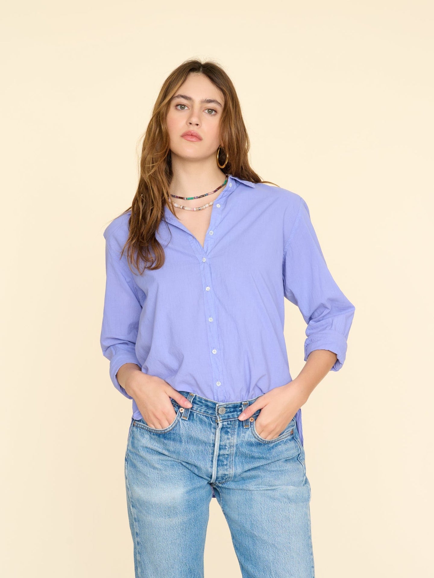 Xirena Shirt Periwinkle Beau Shirt