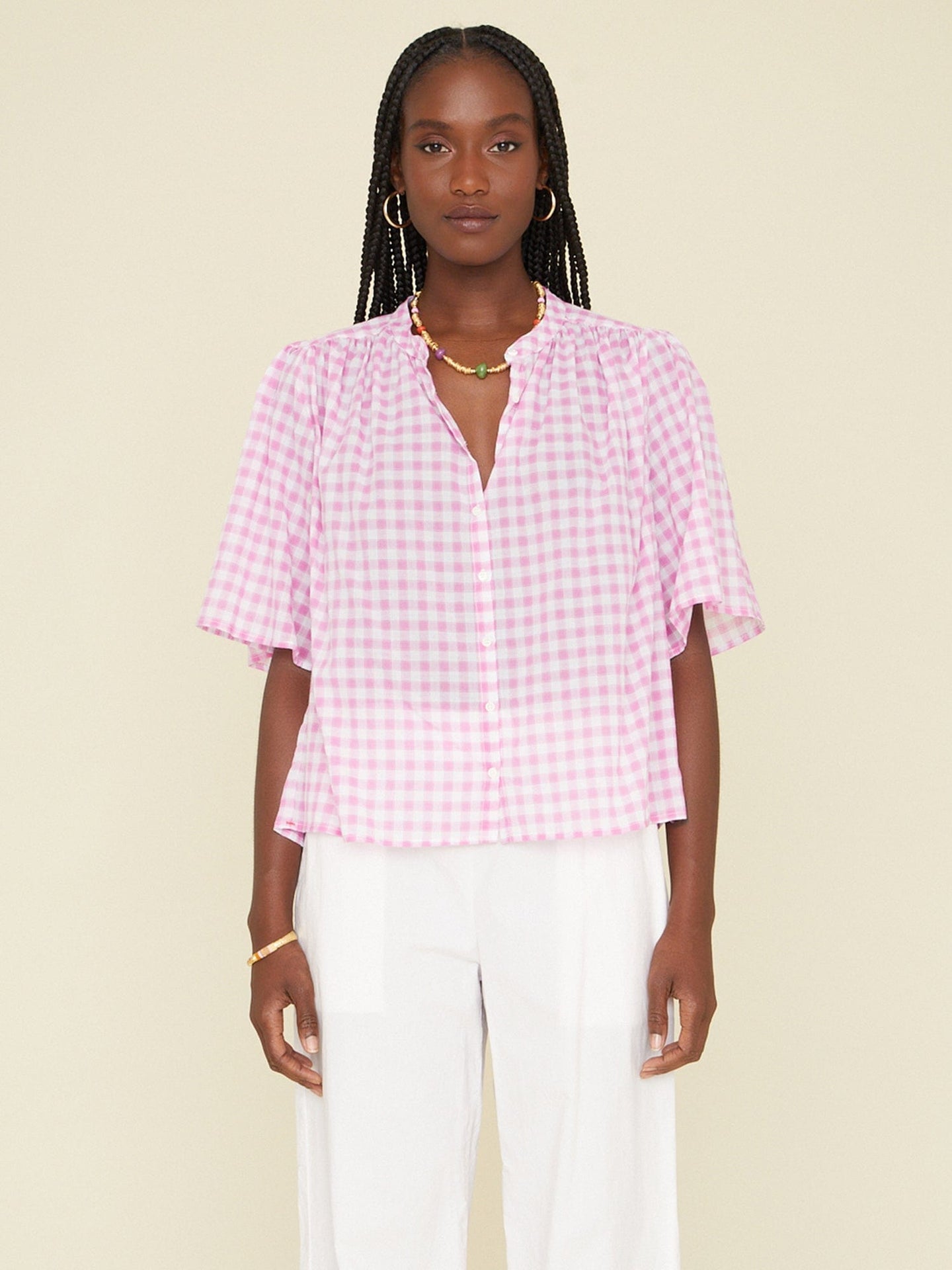 Xirena Shirt Pink Cream Carys Shirt