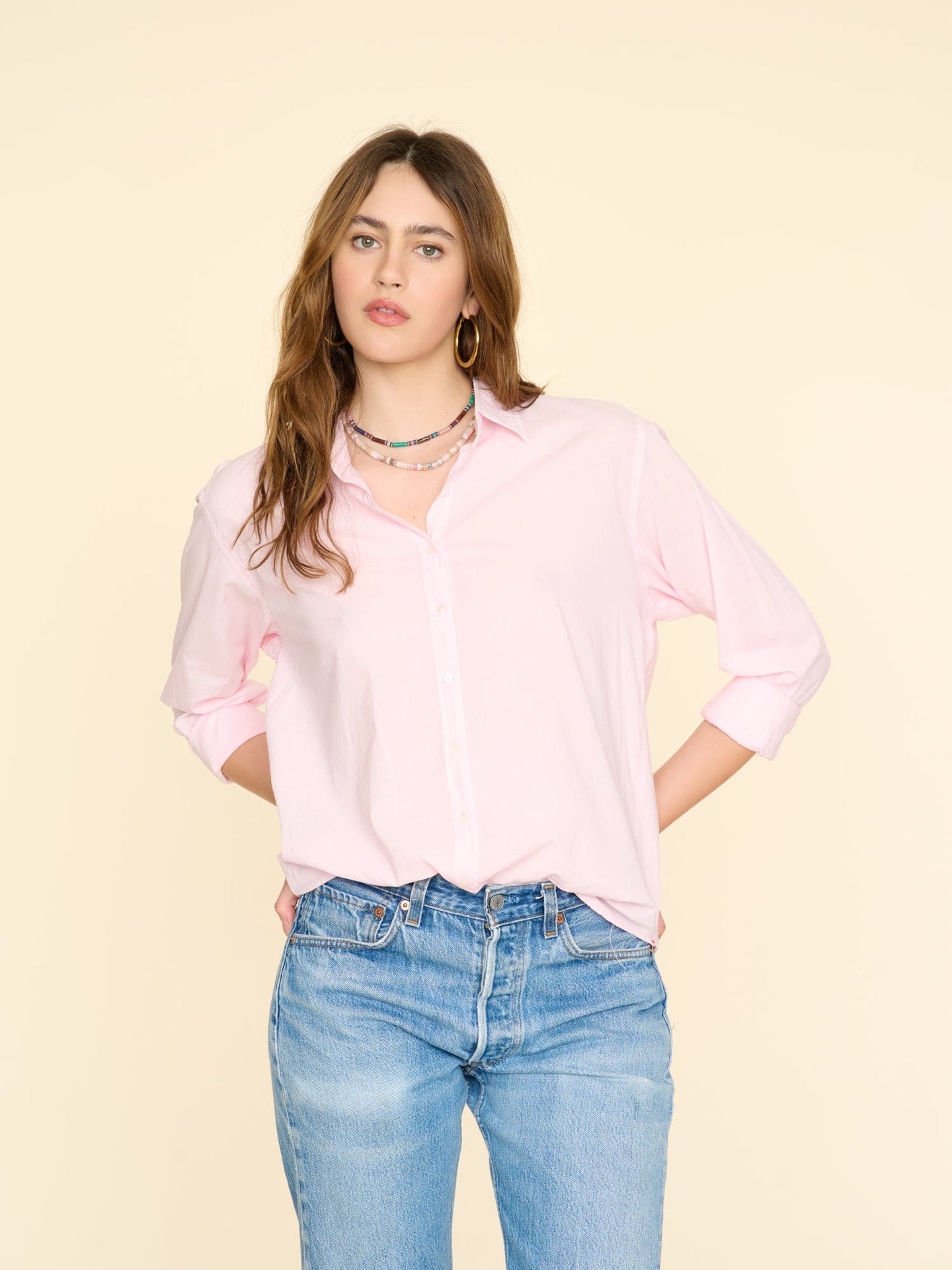 Xirena Shirt Pink Dew Beau Shirt