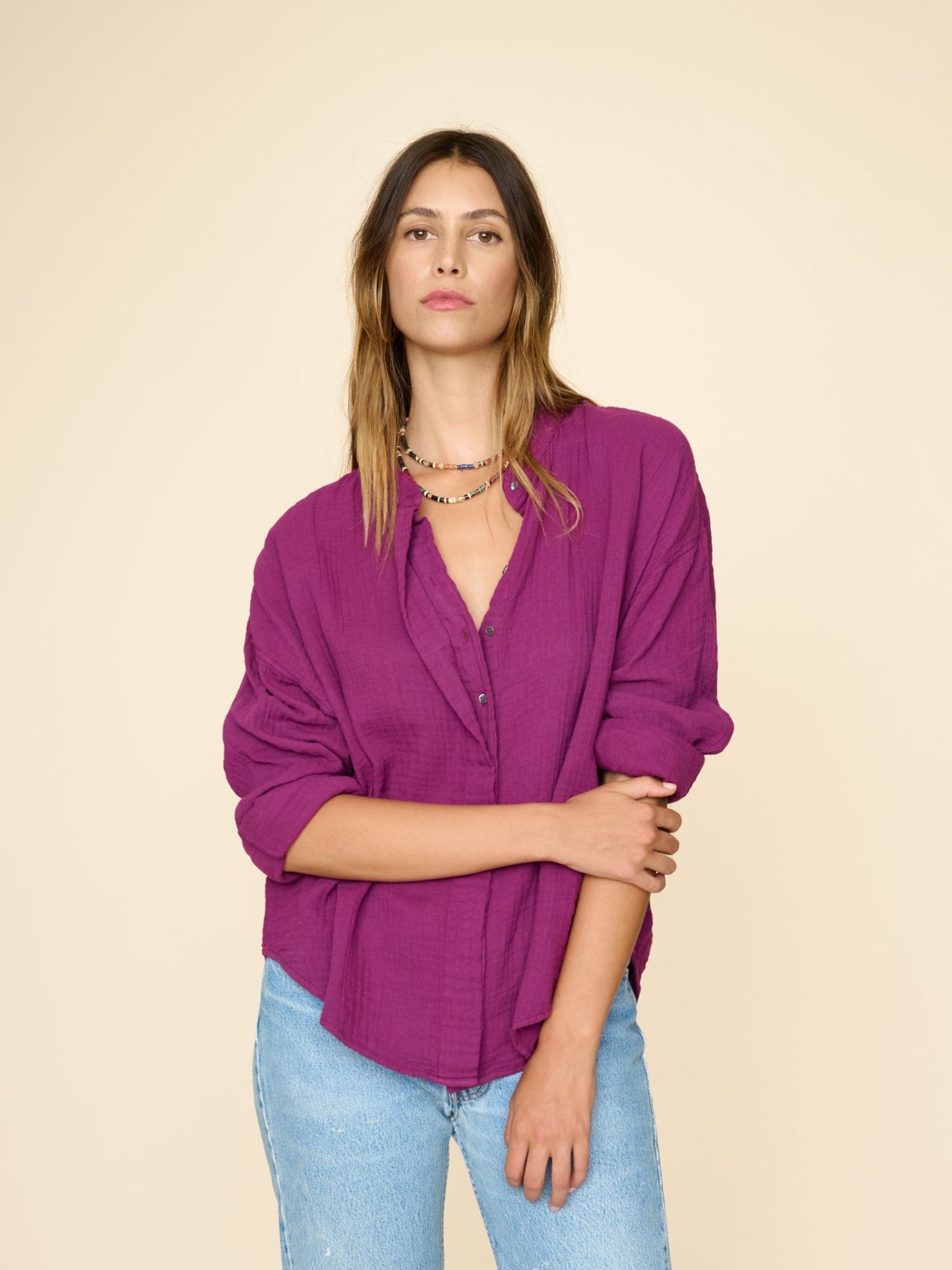 Xirena Shirt Plum Presley Shirt
