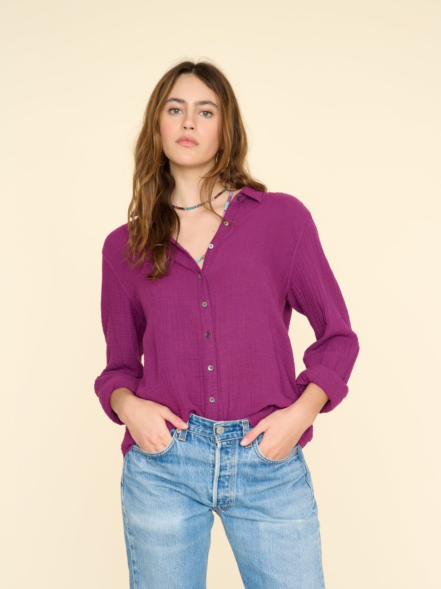 Xirena Shirt Plum Scout Shirt