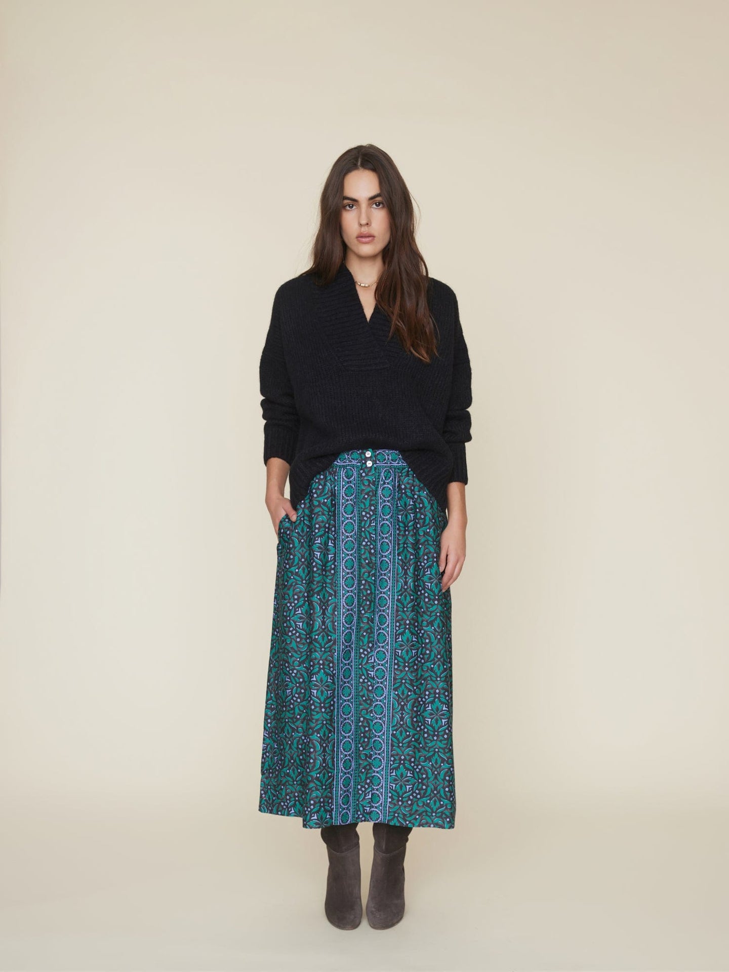 Xirena Skirt Green Smoke Tannis Skirt