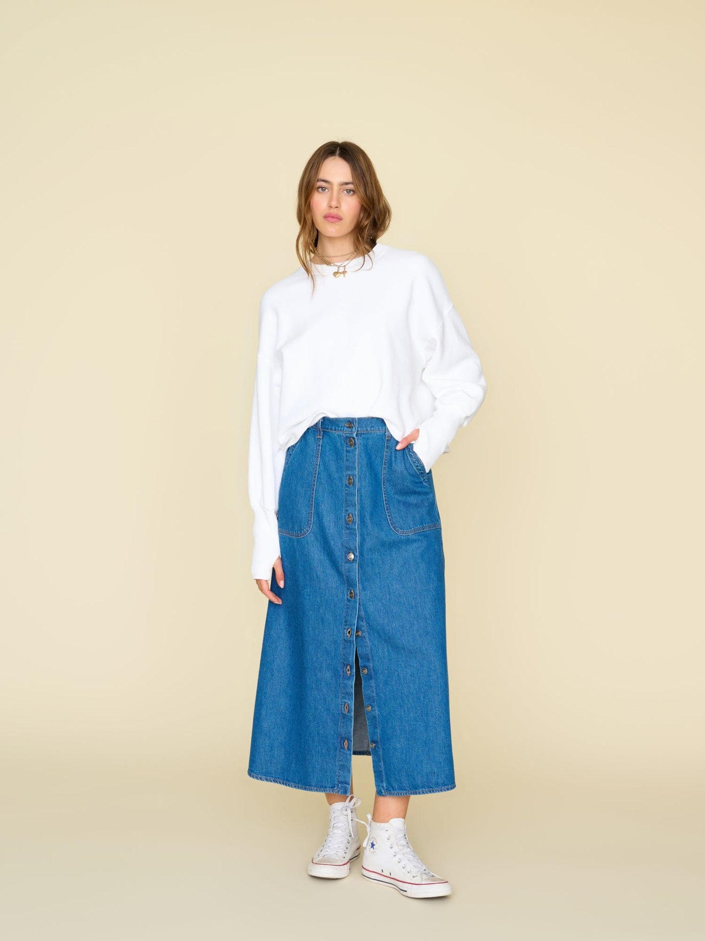 Xirena Skirt Maritime Gerri Denim Skirt