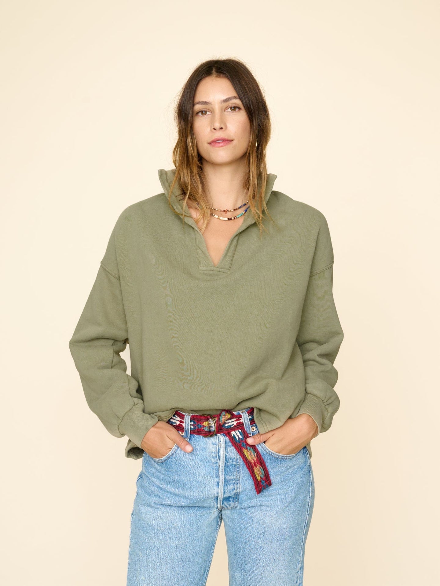 Xirena Sweatshirt Green Agate Reid Sweatshirt