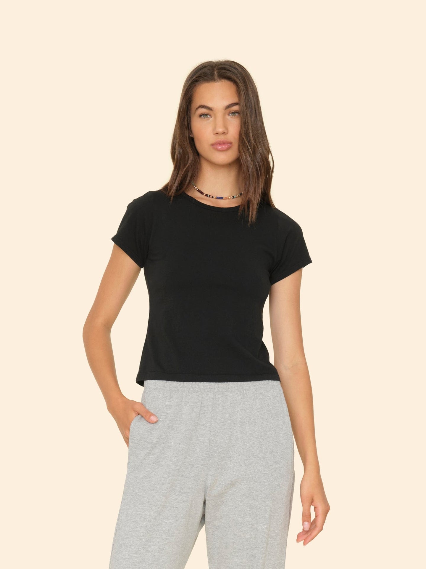Xirena Tee Black Pixie Tee