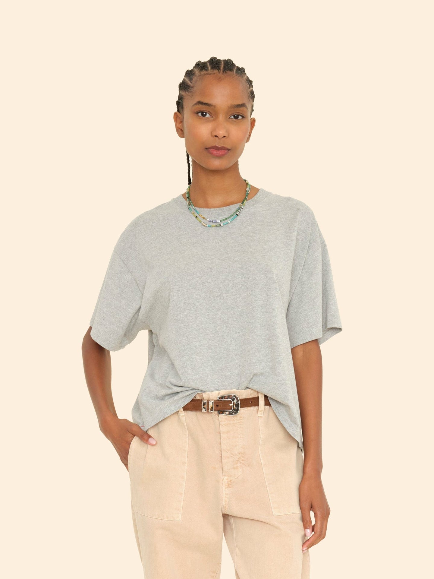 Xirena Tee Heather Grey Palmer Tee