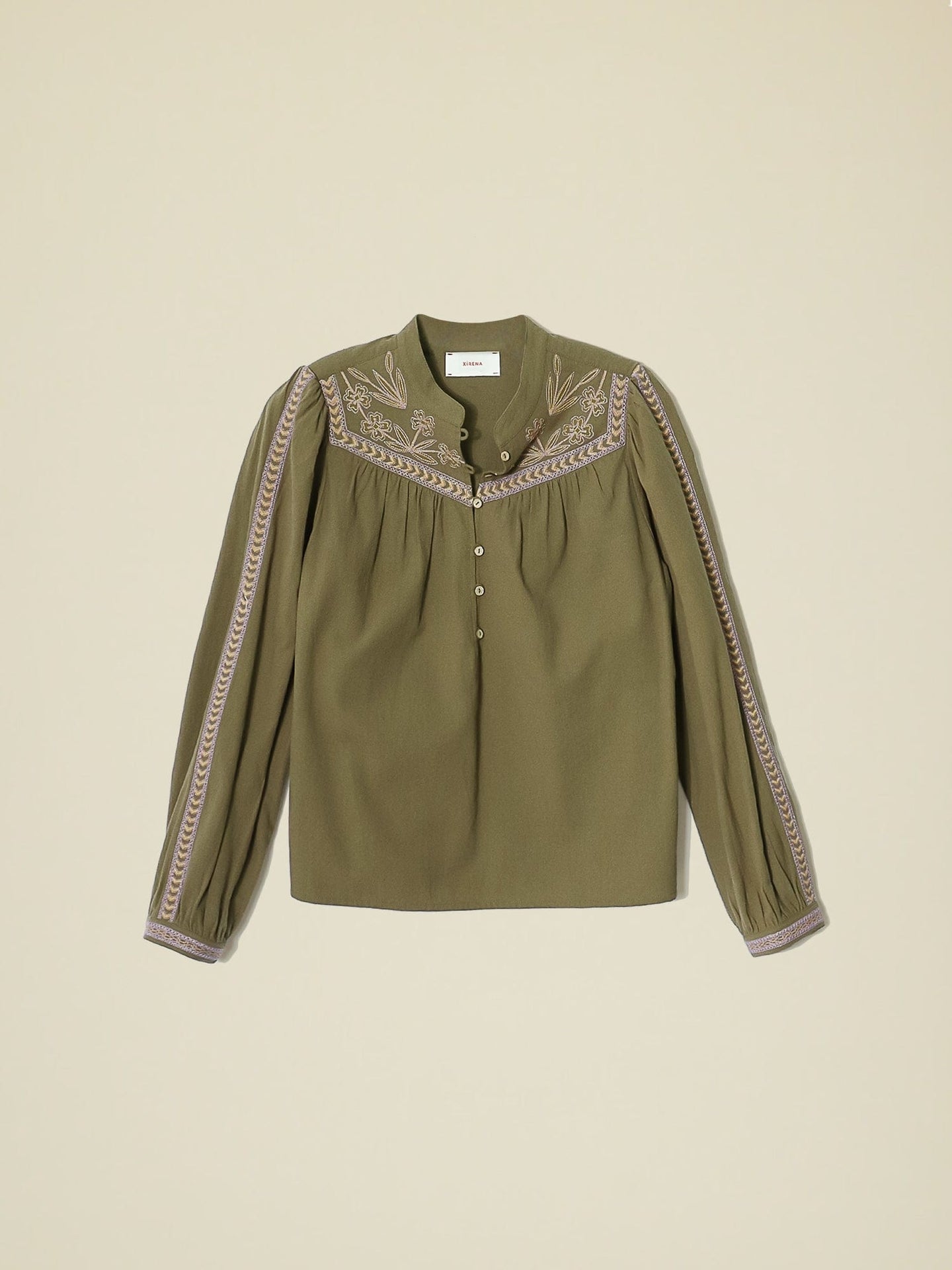 Xirena Top Army Green Delaney Top