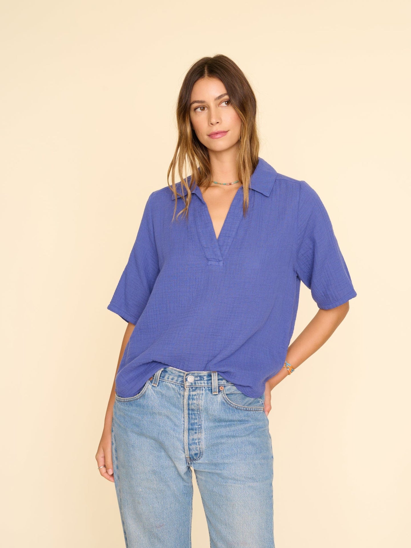 Xirena Top Blue Billow Ryder Top