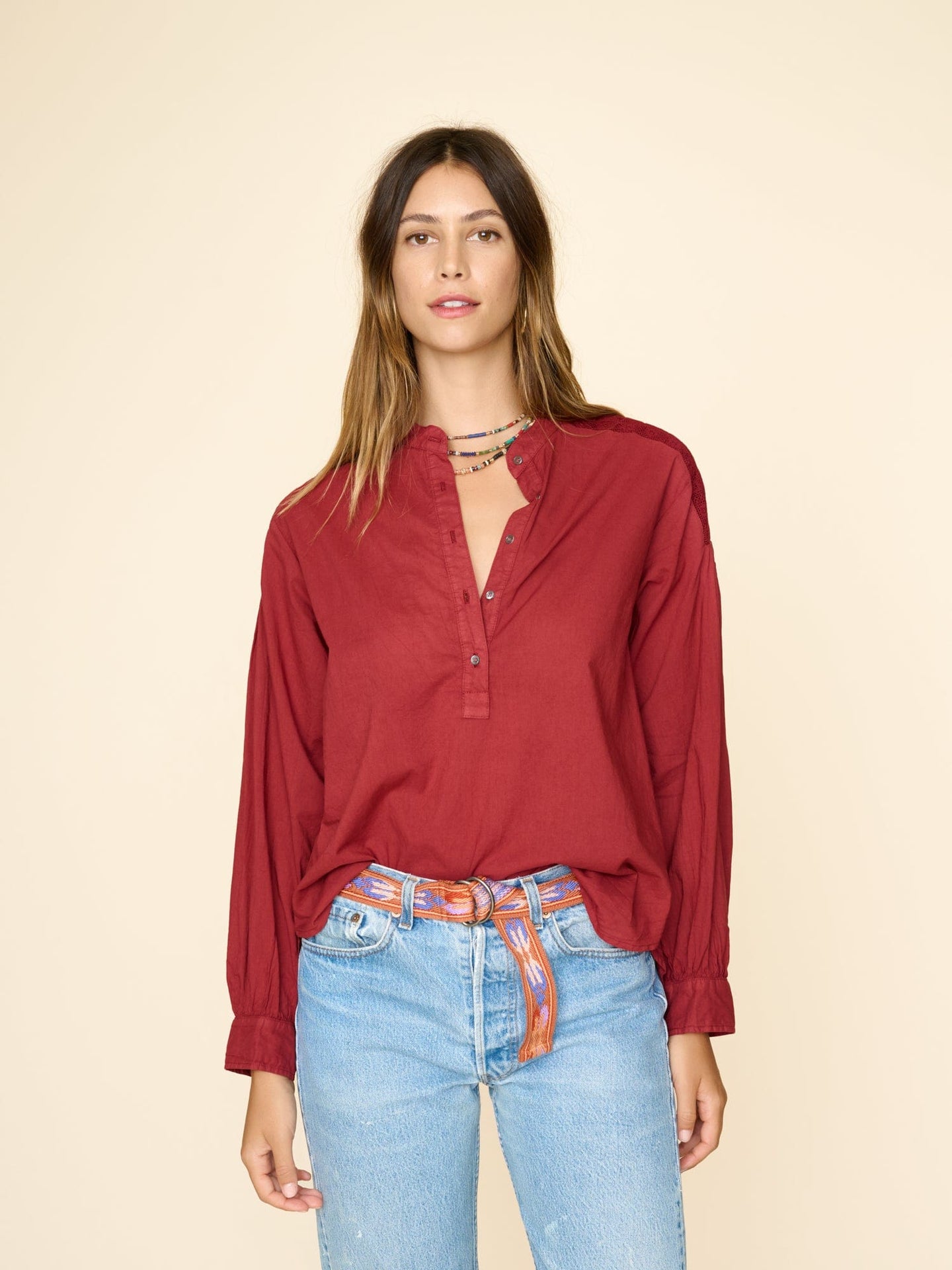 Xirena Top Brick Red Slater Top