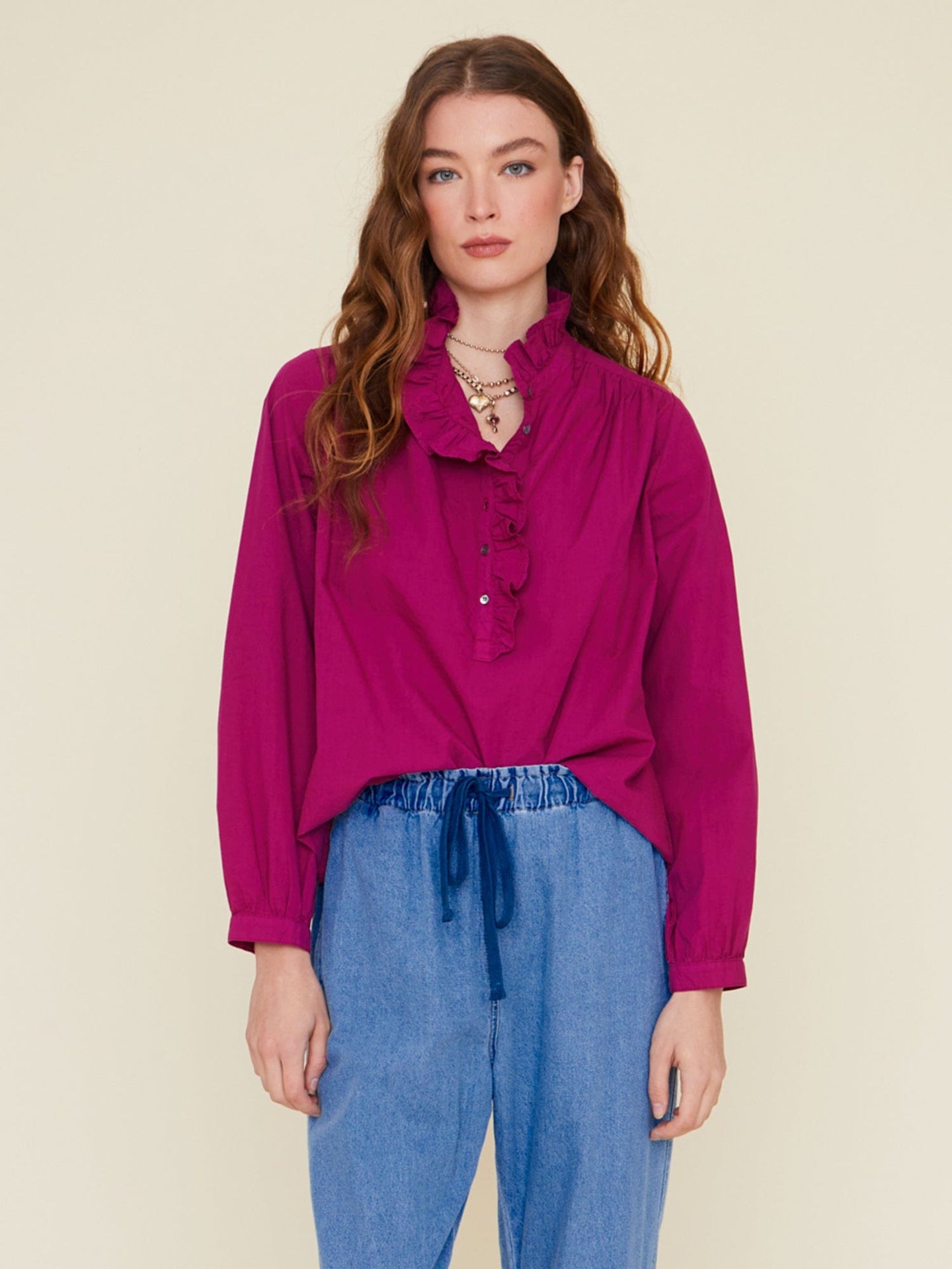 Xirena Top Deep Magenta Caspian Top